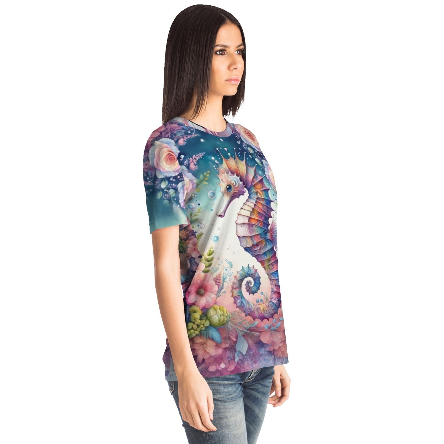 Dreamer T-Shirt - Seepferdchen Blütentraum