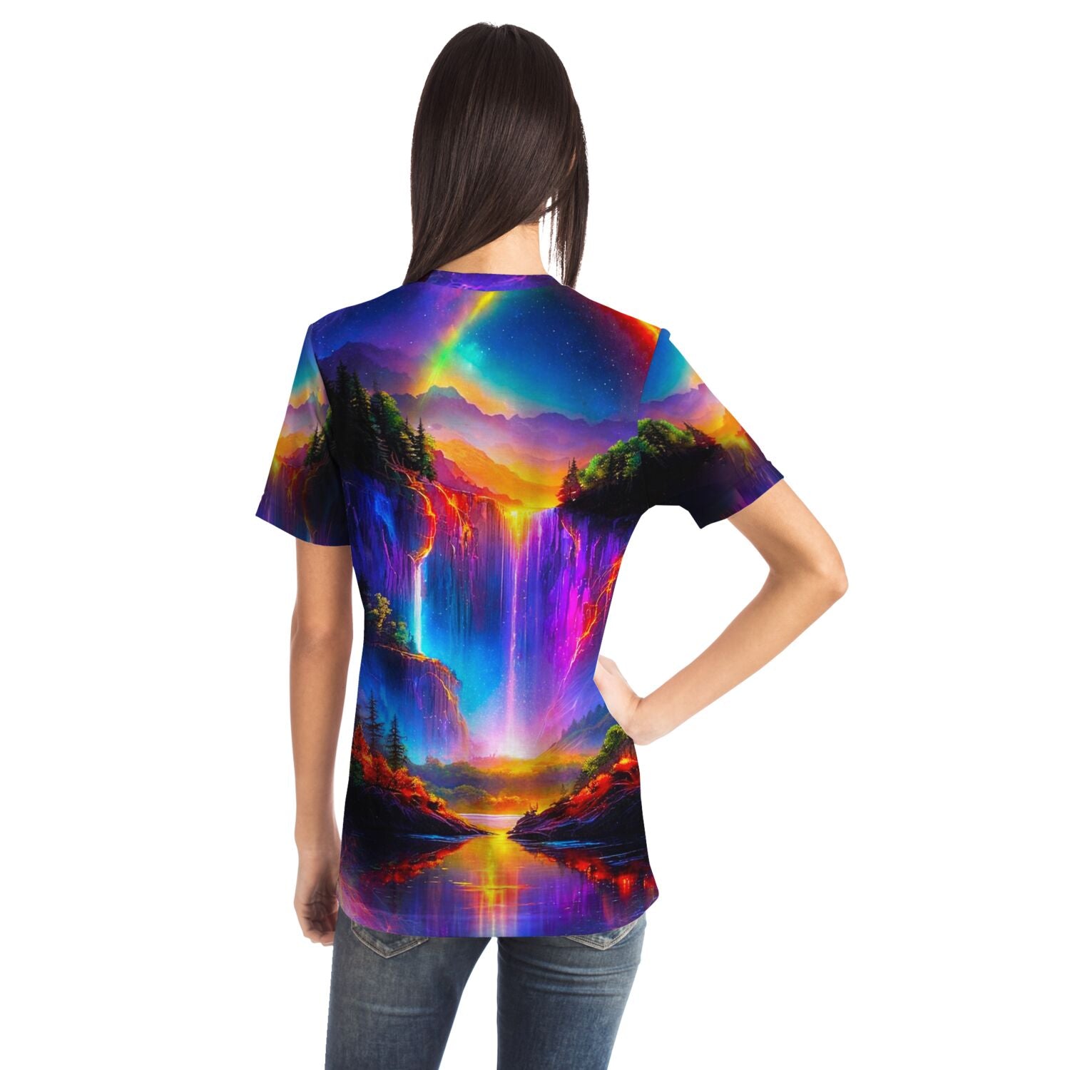 Dreamer T-Shirt - Nachtleuchten am Wasserfall