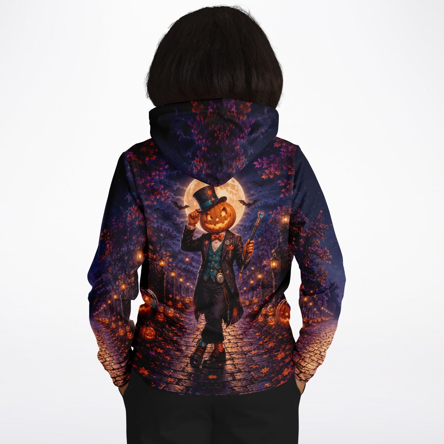 Dreamer Hoodie Willkommen zur Herbstnacht mit Kürbis-Motiv im Stil von Diamond Painting und Malen nach Zahlen Kunst