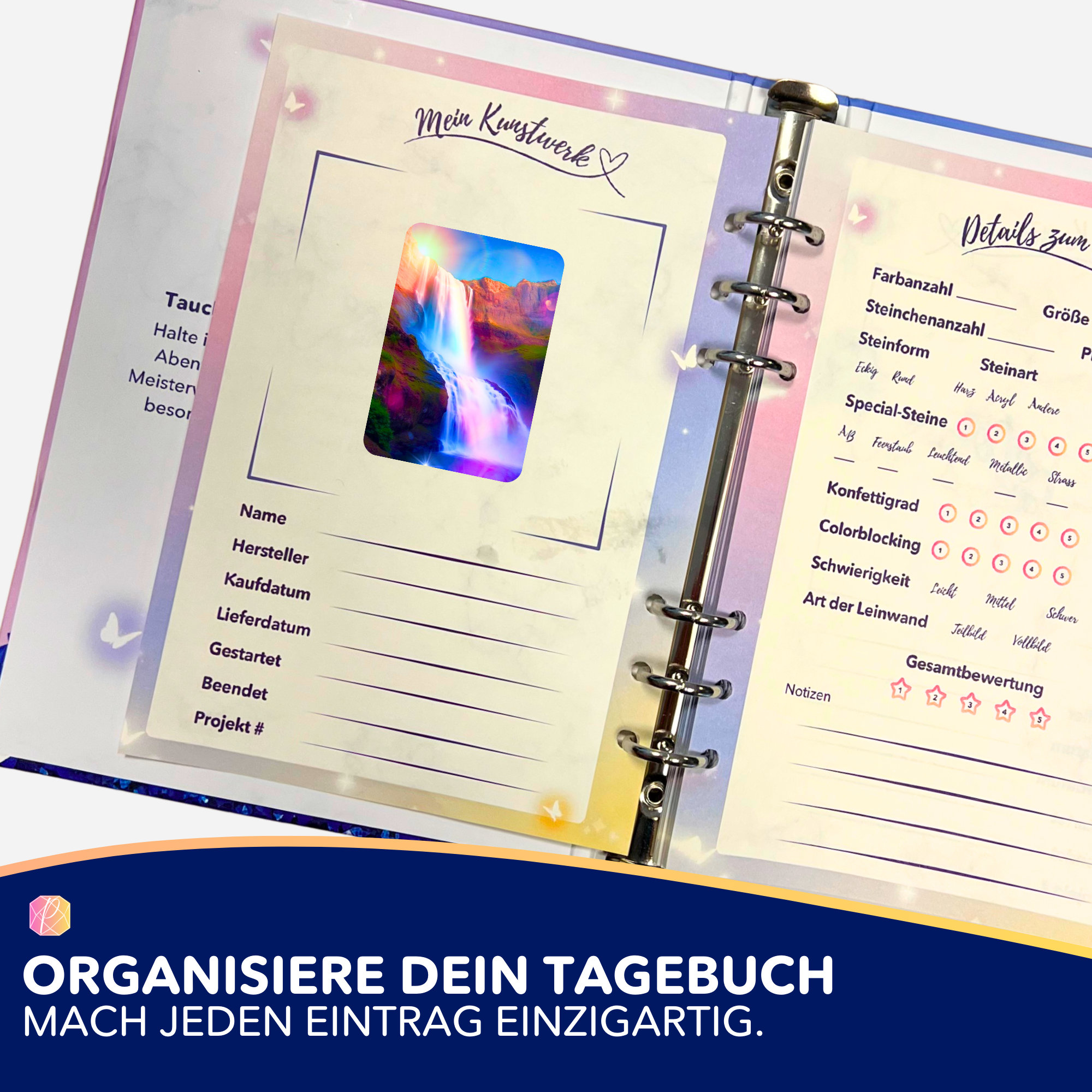 Aufkleber 5er-Set - Glanz des Wasserfalls