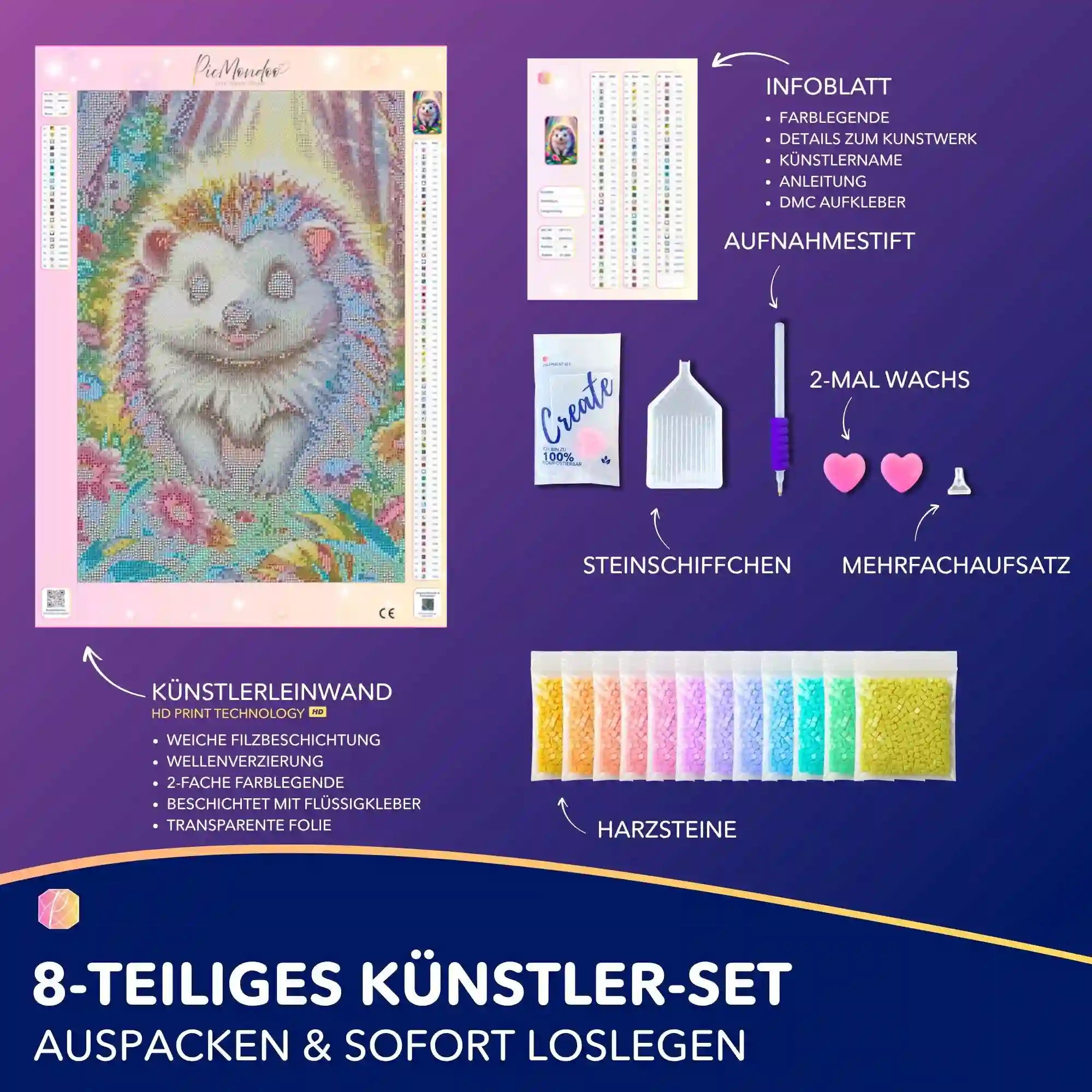 Diamond Painting - Moni Live Verkauf - Igel Stups
