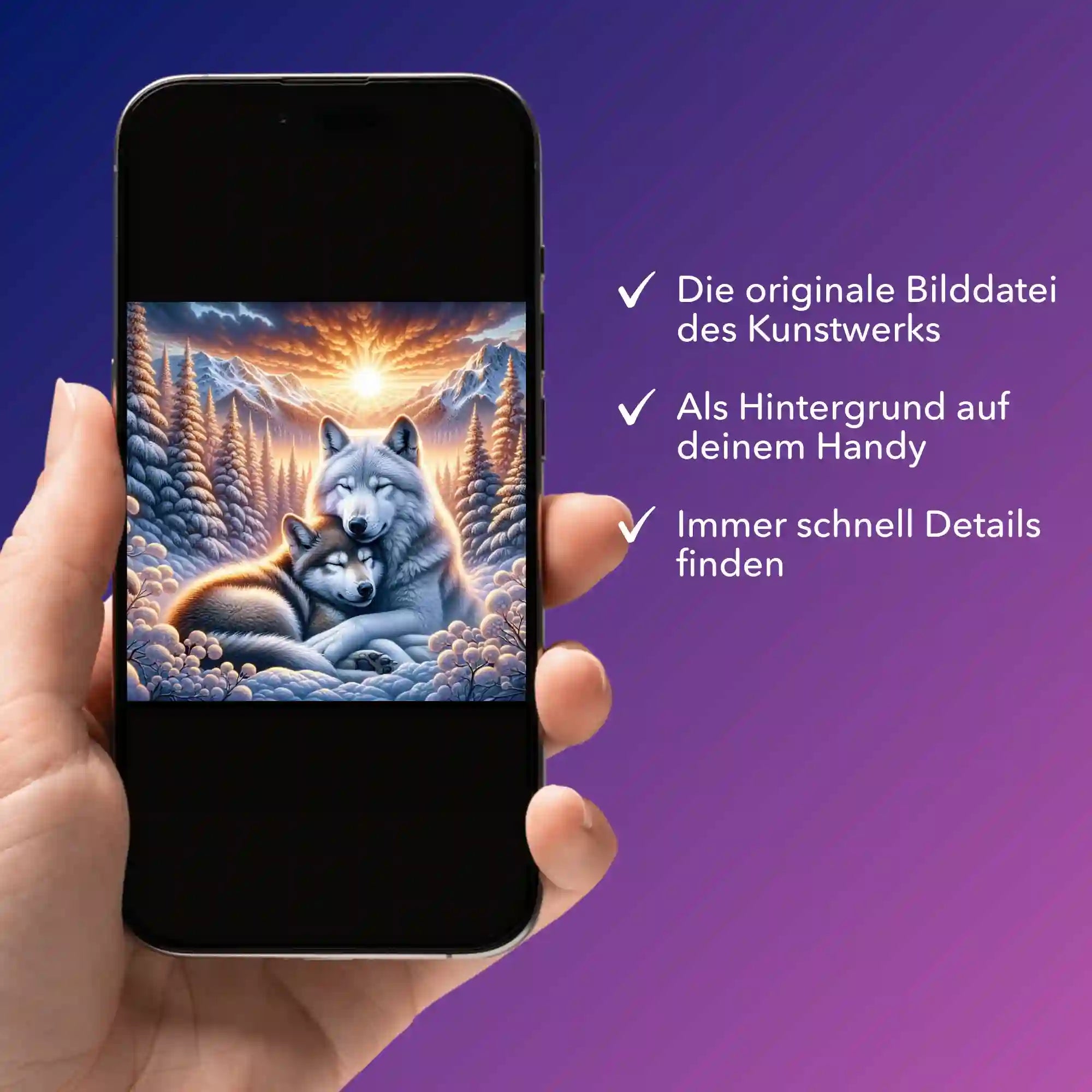 Digitale Bildmappe - Wolfliebe im Sonnenaufgang