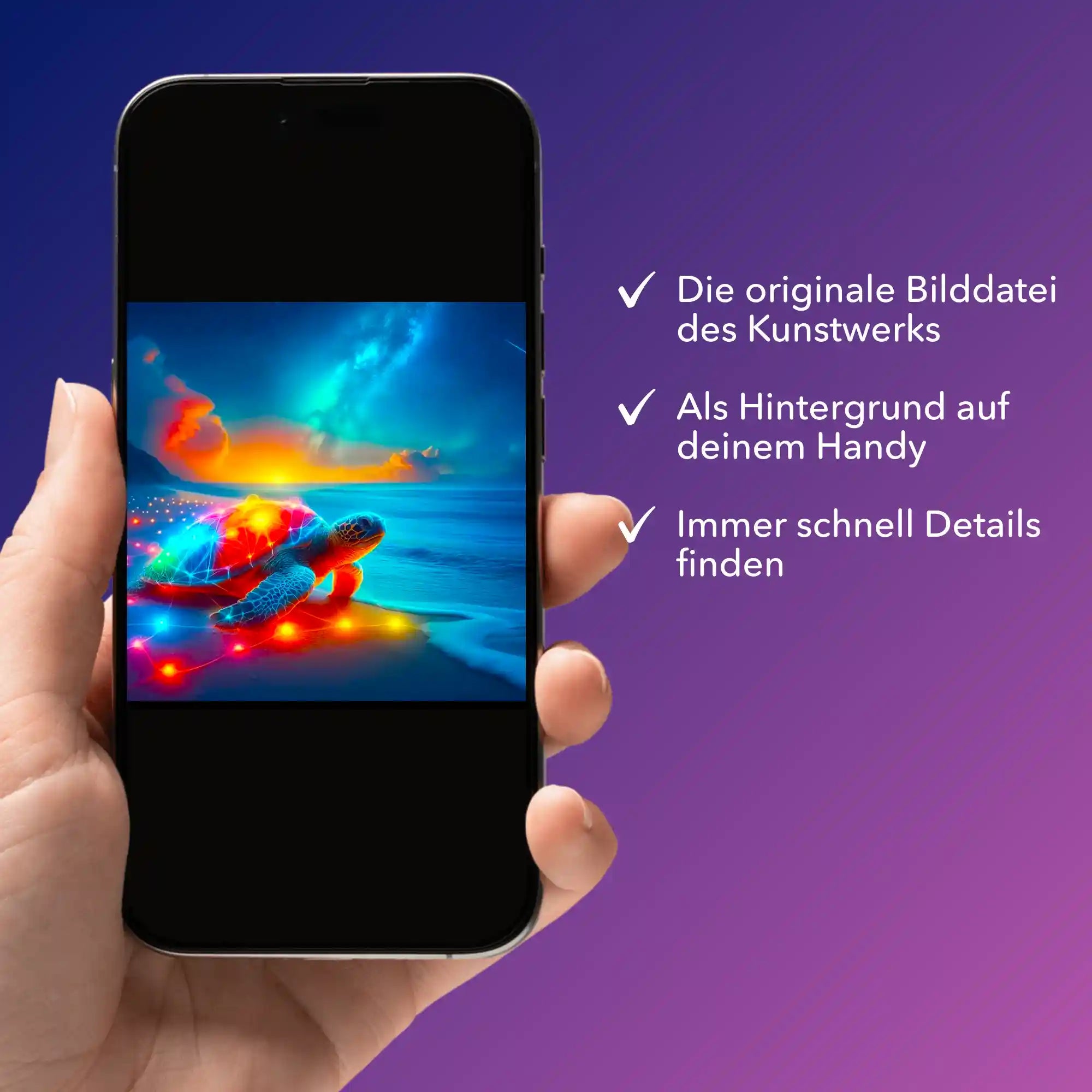 Digitale Bildmappe - Colorful sparkling Turtle