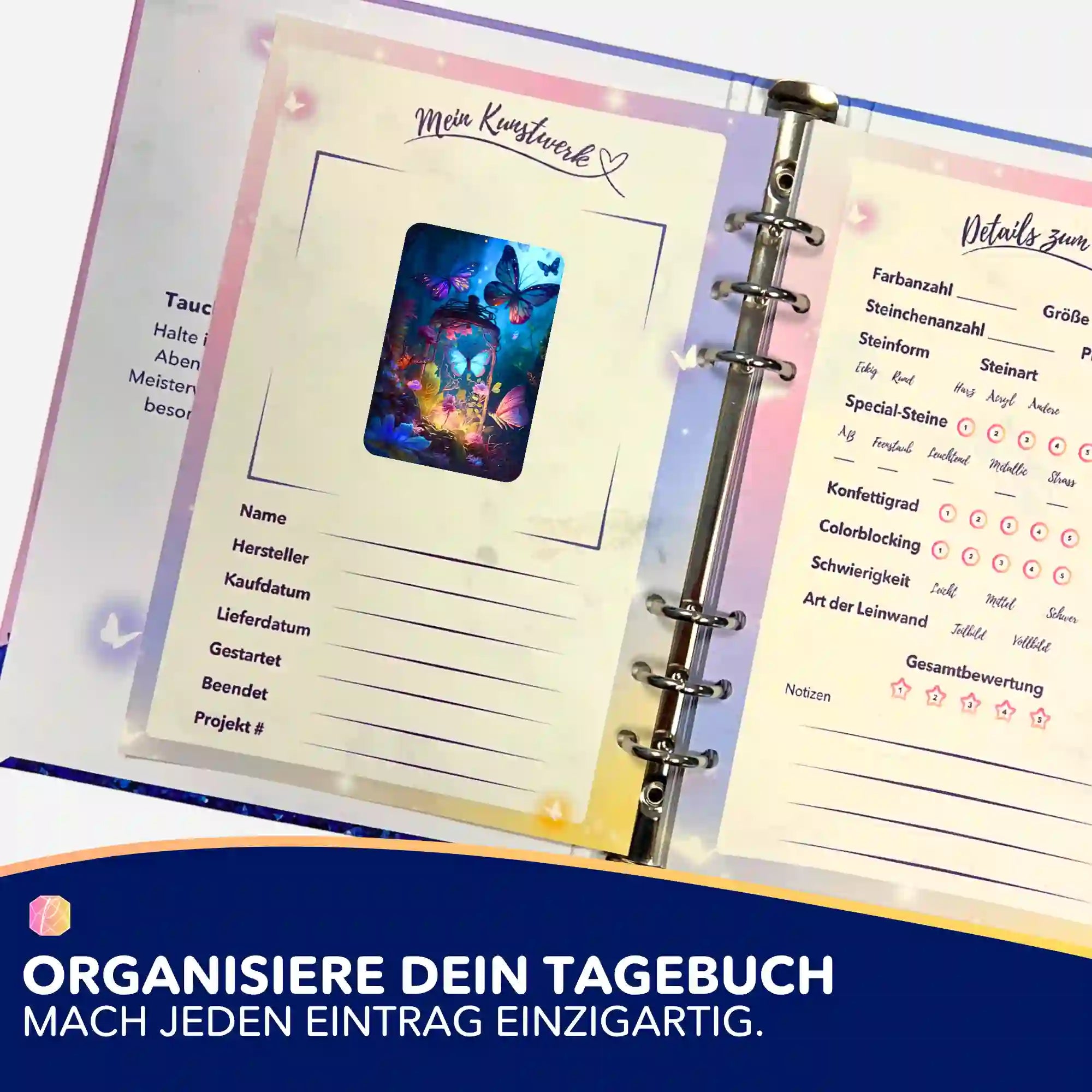 Aufkleber 5er-Set - Nacht der Schmetterlinge