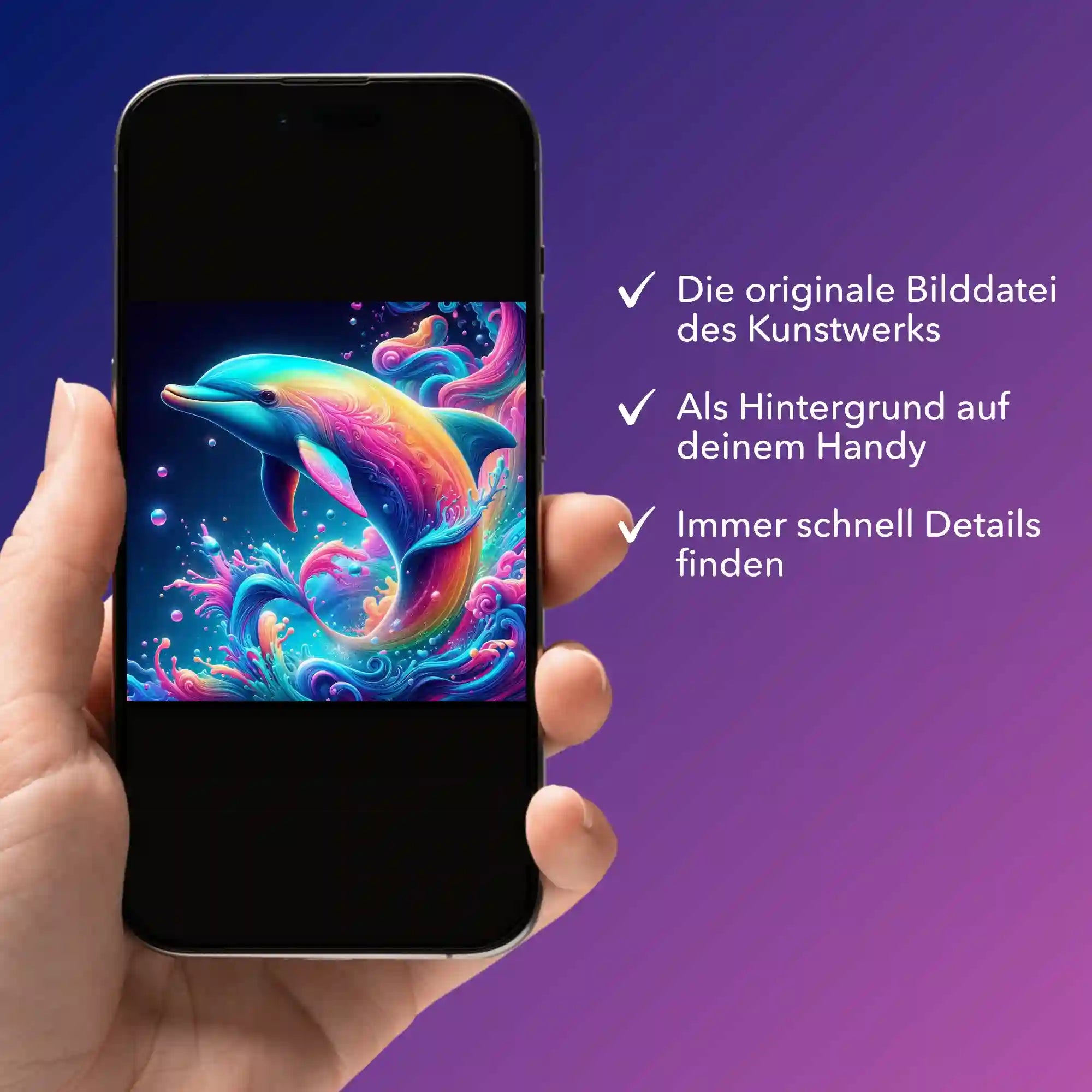 Digitale Bildmappe - Delfin im Farbenmeer