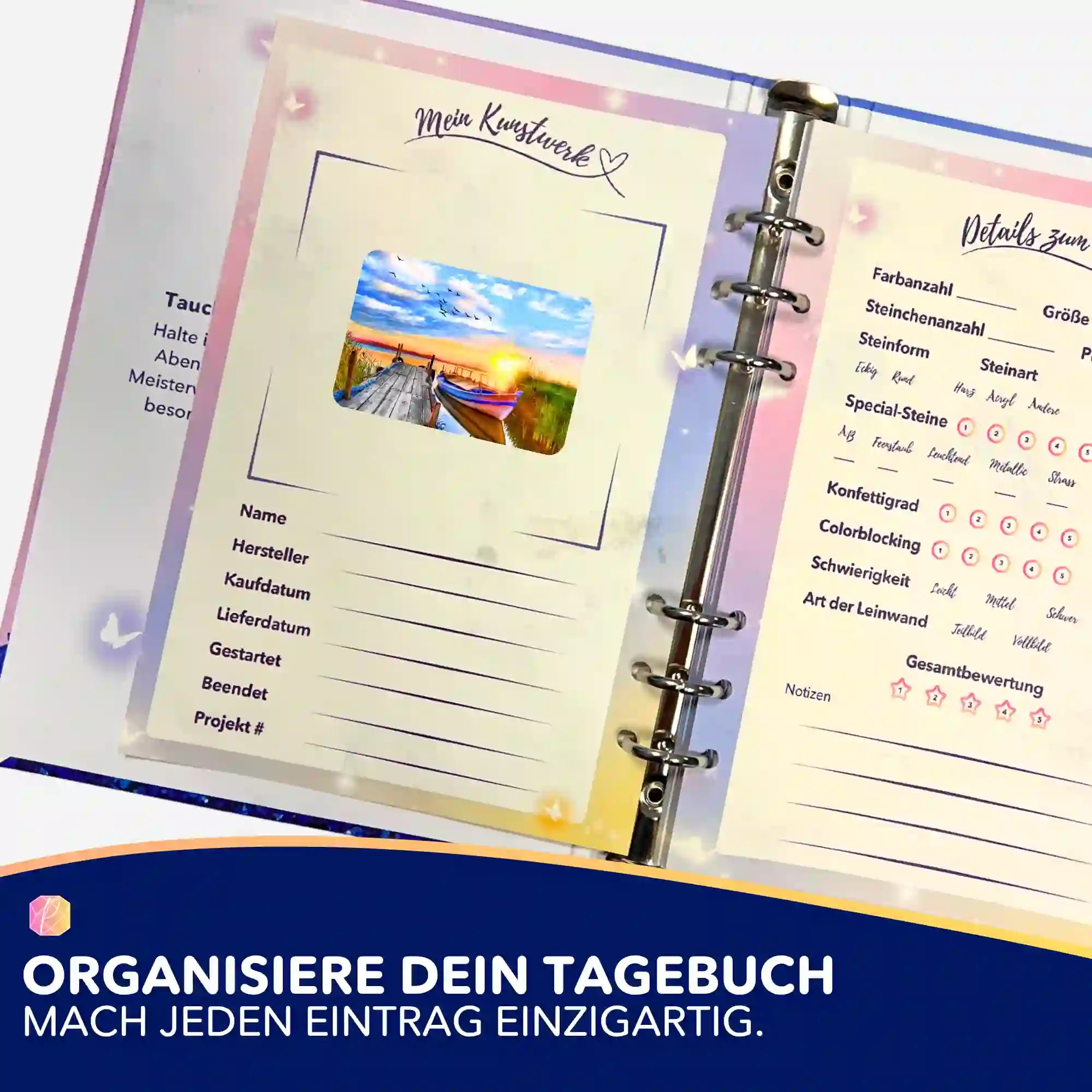 Aufkleber 5er-Set - Sonniger Abend am See