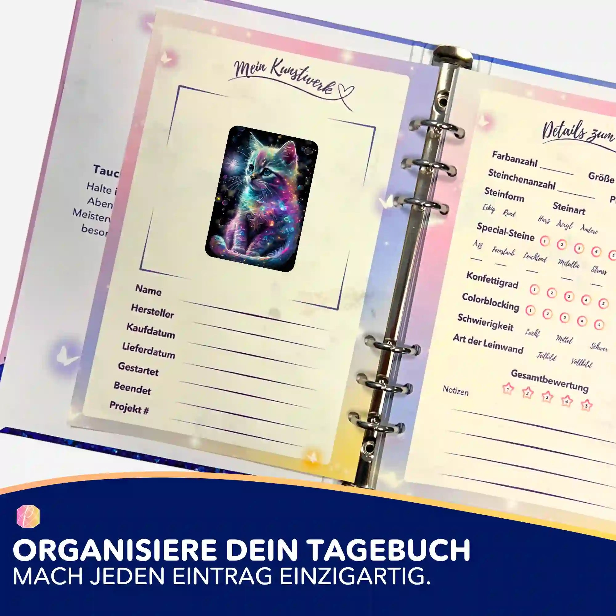 Aufkleber 5er-Set - Kätzchen Kunterbunt