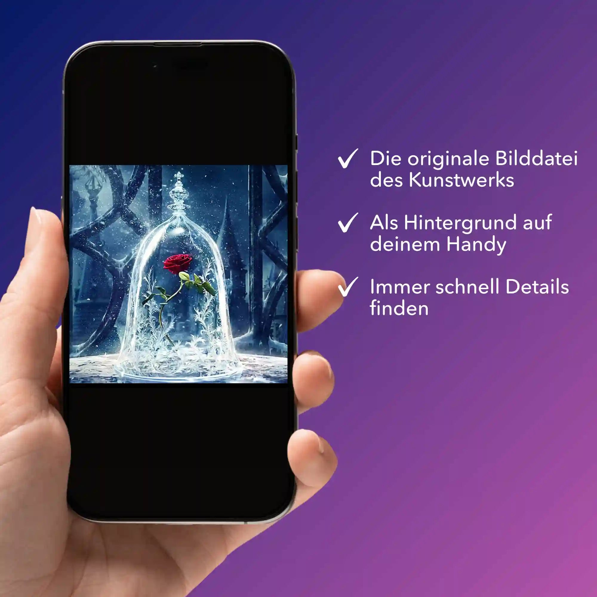 Digitale Bildmappe - Rose im Wunderglas