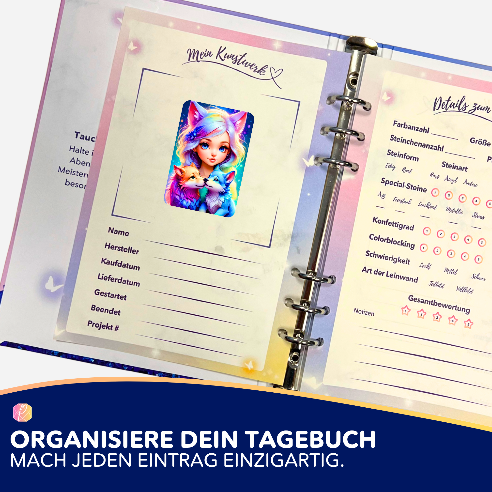 Aufkleber 5er-Set - Moni´s Special - Wolfmädchen Finja