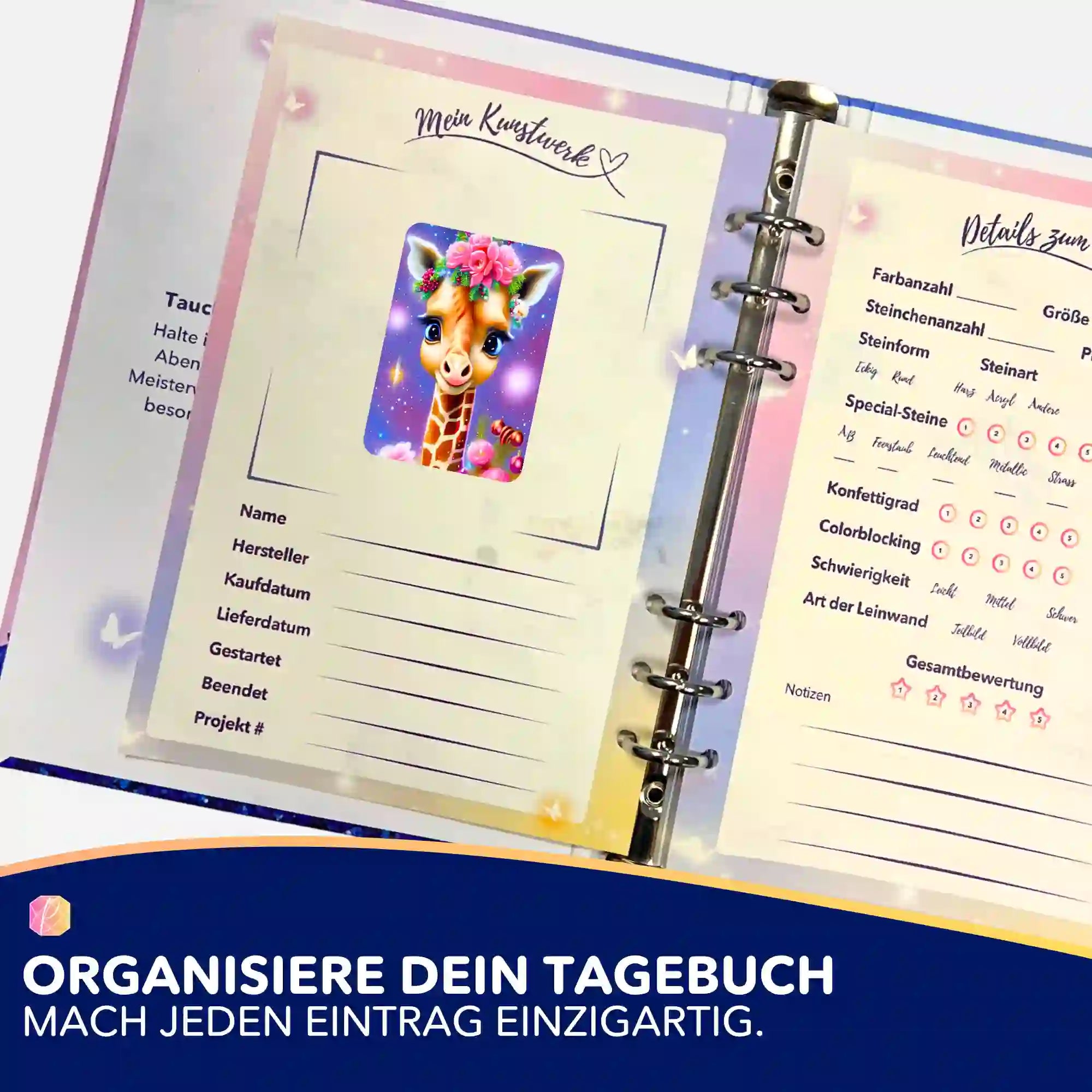 Aufkleber 5er-Set - Zauberhaftes Giraffenbaby
