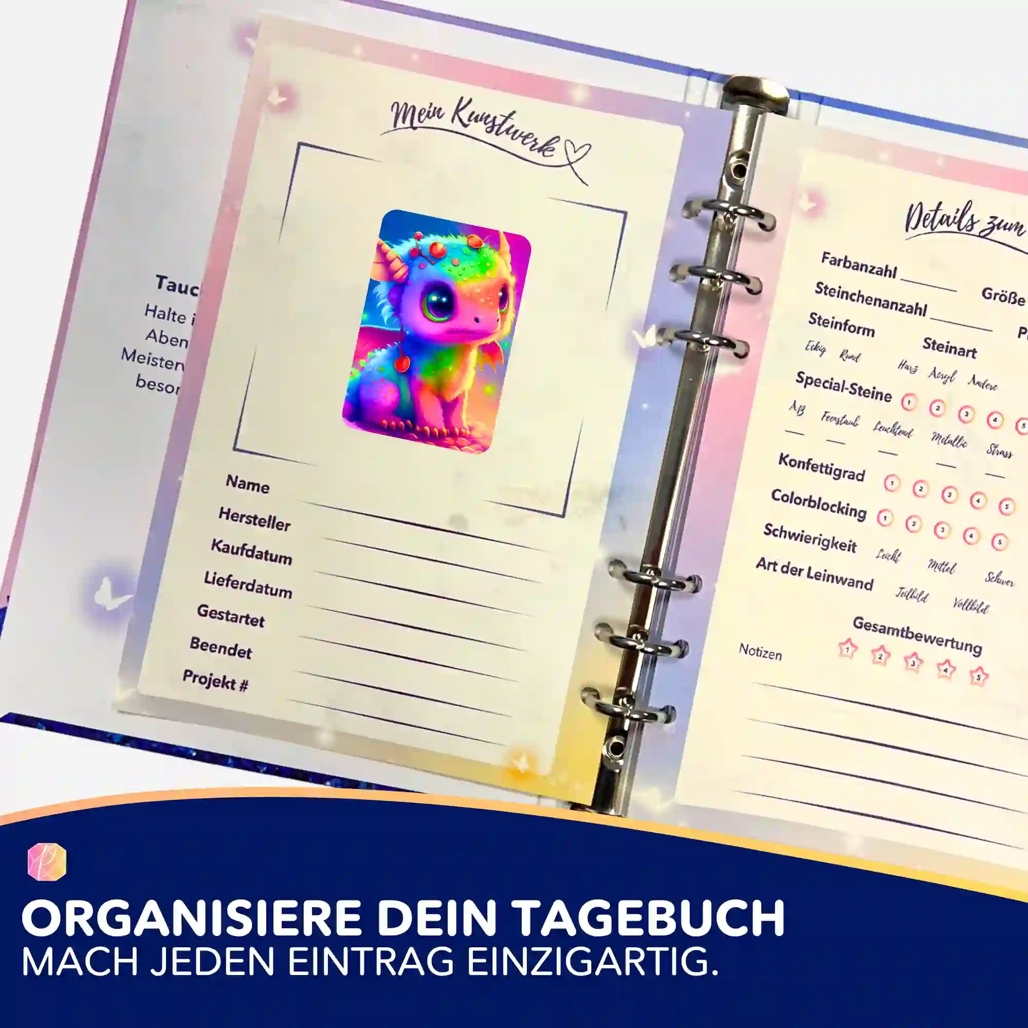 Aufkleber 5er-Set - Regenbogendrache