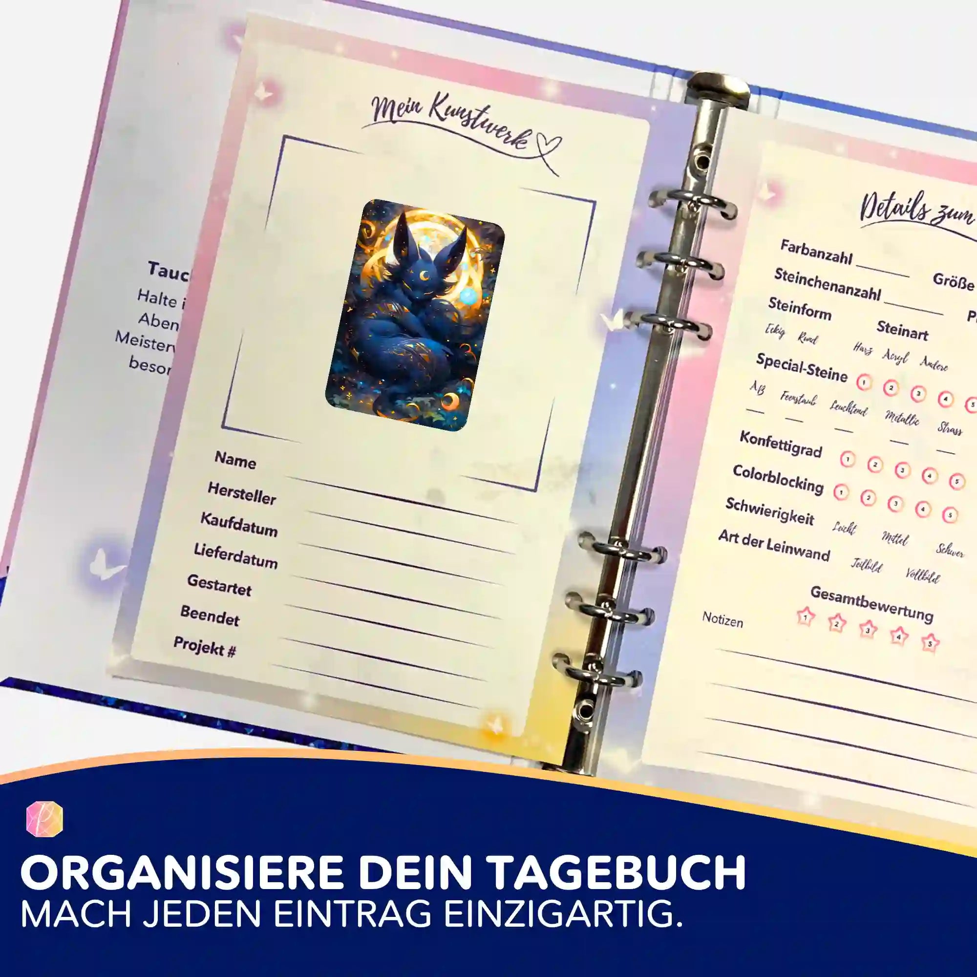 Aufkleber 5er-Set - Mystisches Nachtwesen
