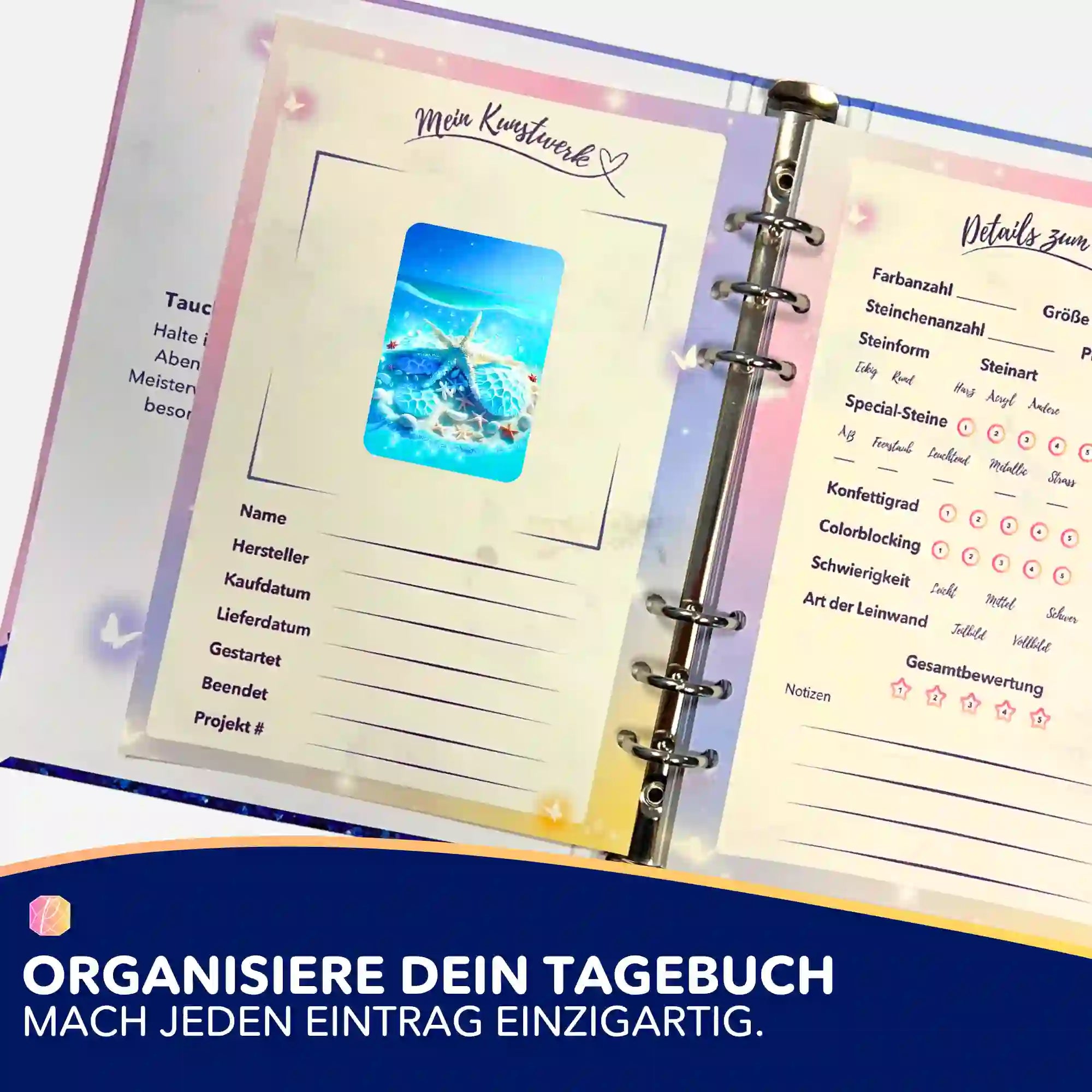 Aufkleber 5er-Set - Blaue Meeressymphonie