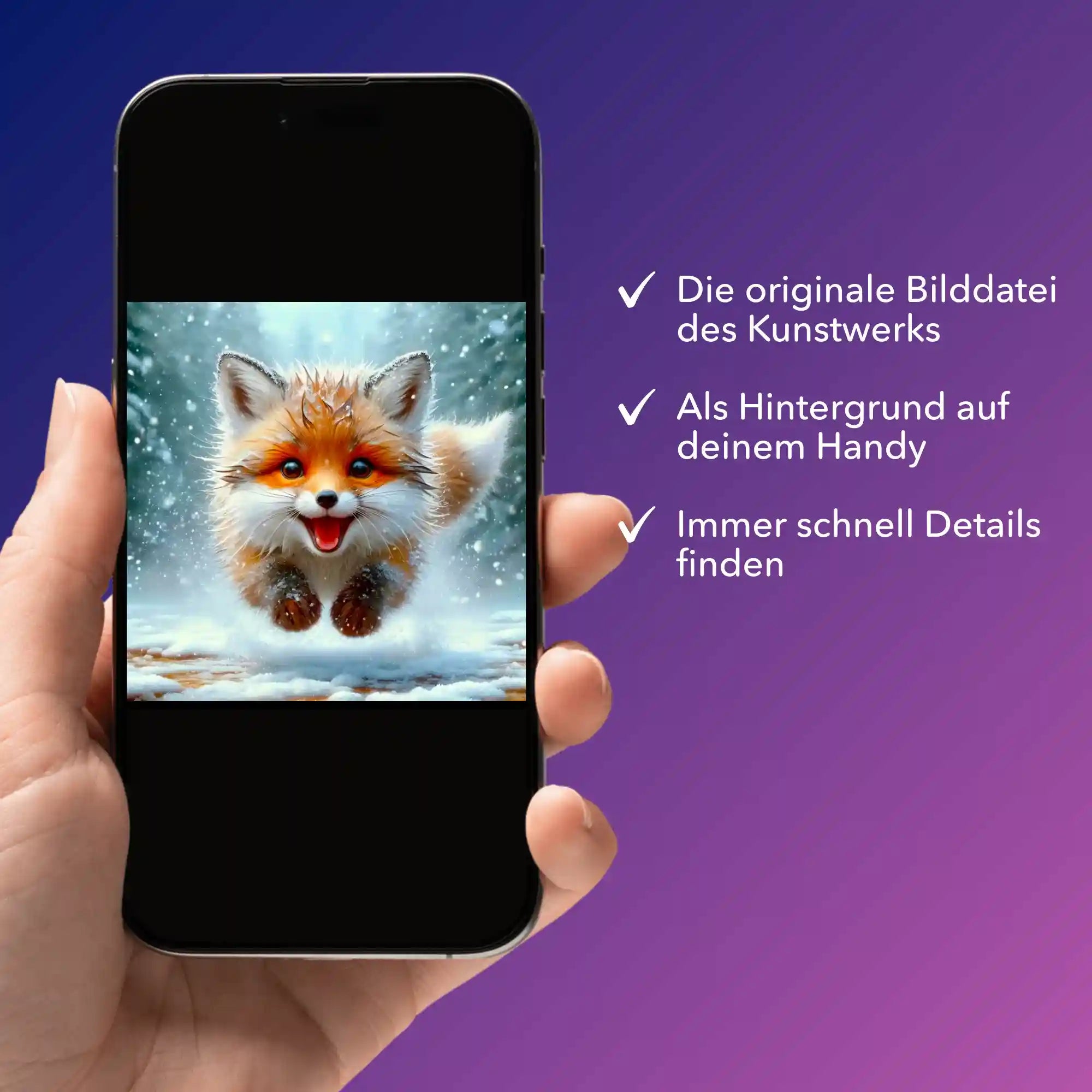 Digitale Bildmappe - Kleiner Fuchs im Winterwald