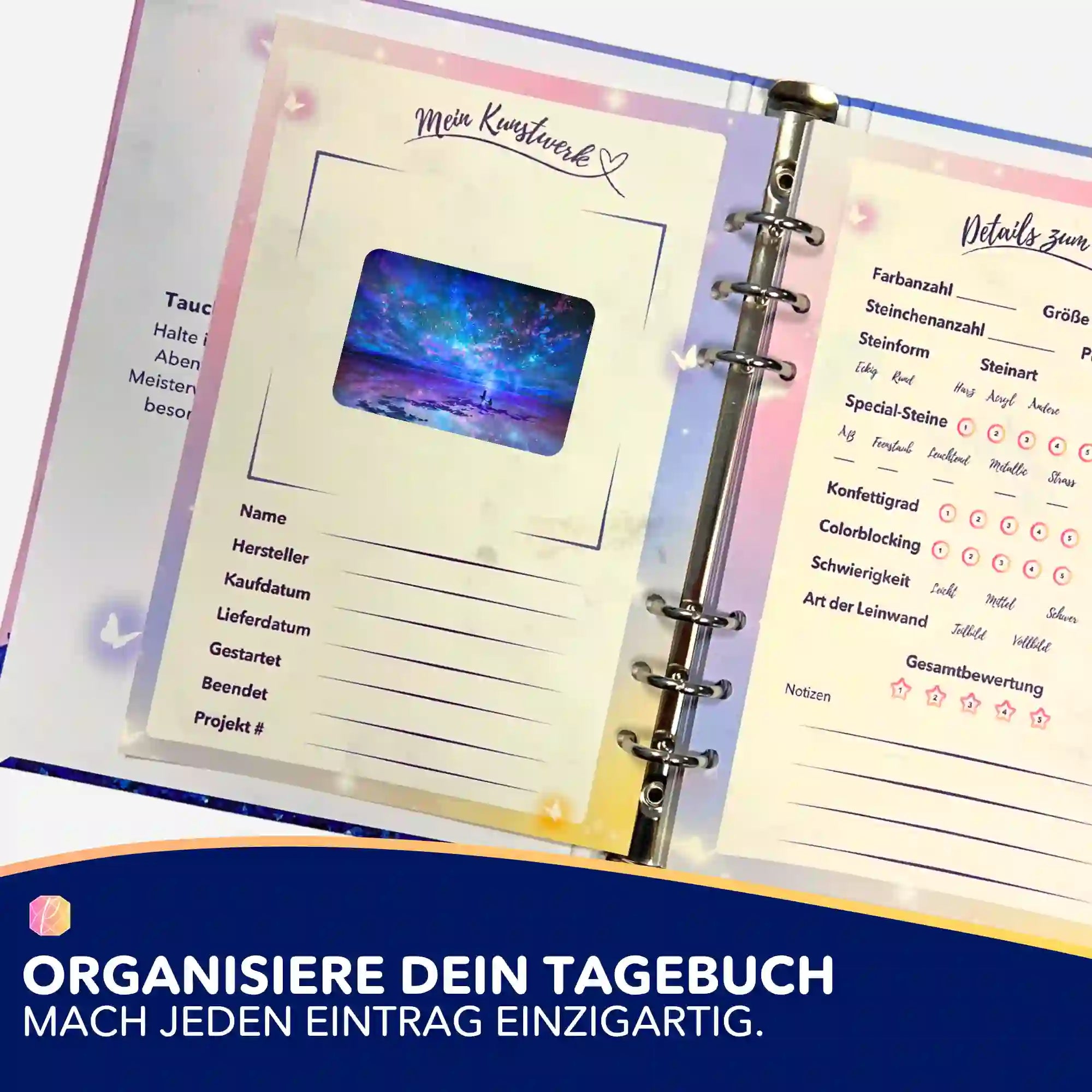 Aufkleber 5er-Set - Ozean trifft auf Universum MINI