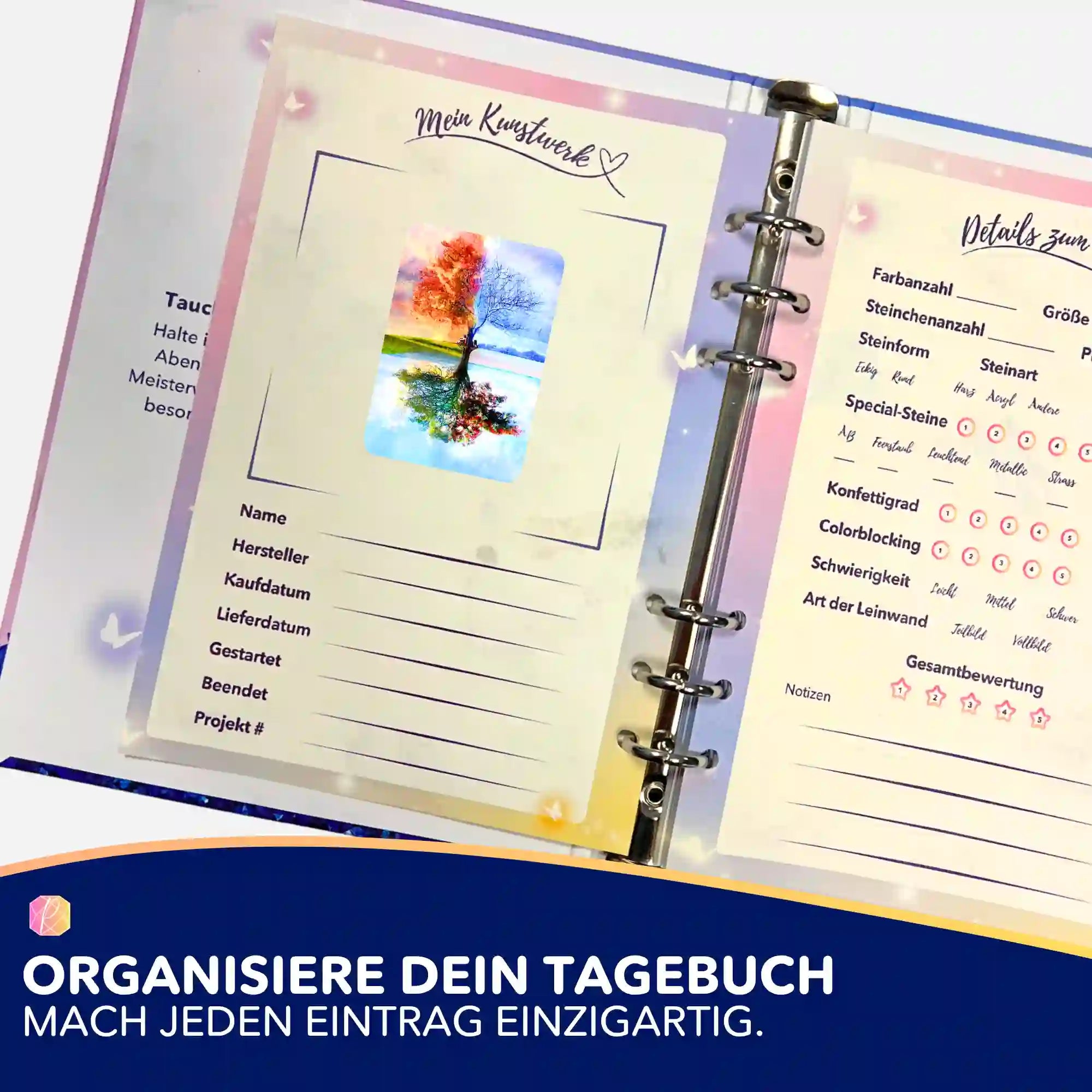 Aufkleber 5er-Set - Baum der 4 Jahreszeiten MINI