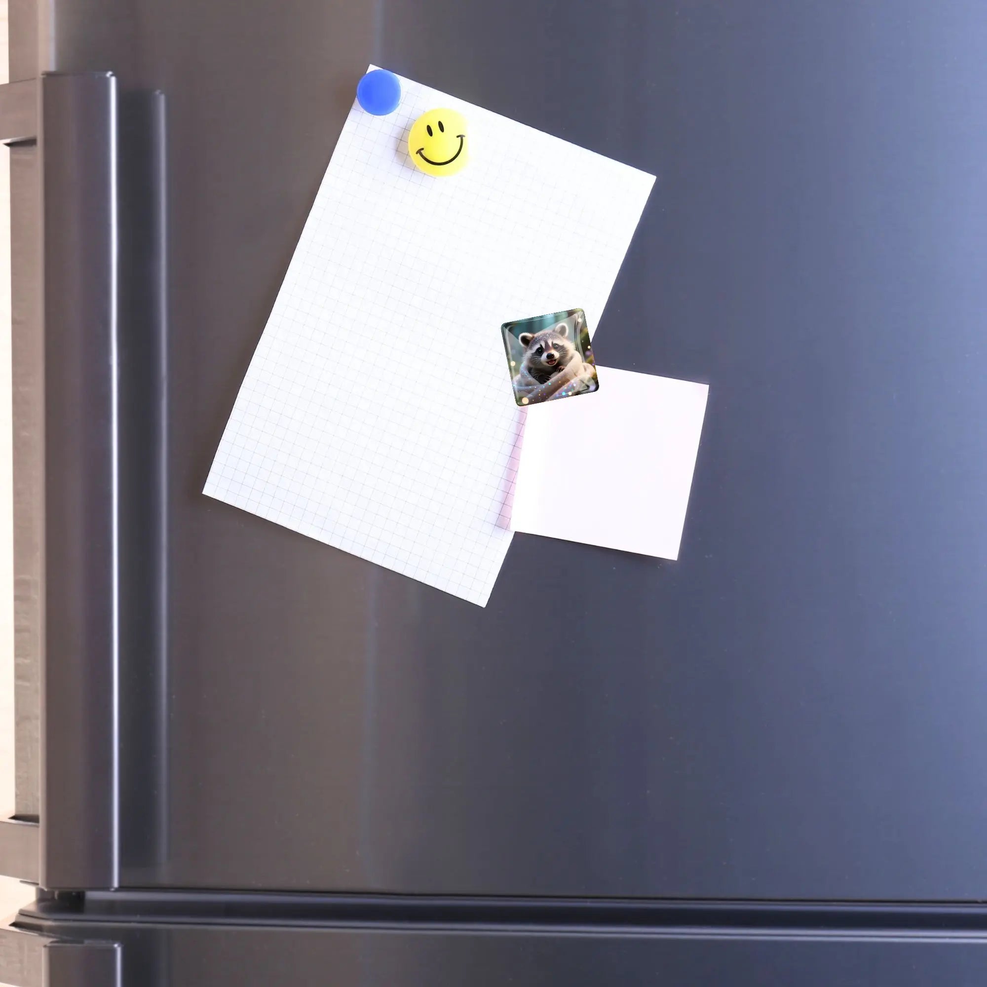Dekorativer Cover Minder Waschbär Relaxo für Diamond Painting Zubehör als magnetischer Helfer am Kühlschrank