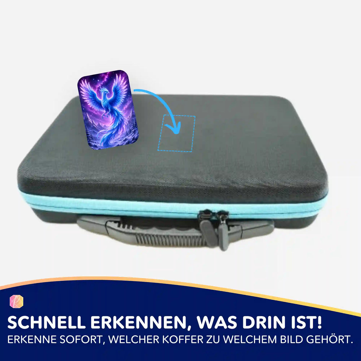 Winterphönix Aufkleber für Diamond Painting Koffer zur Organisation von Zubehör und Diamanten Painting Sets