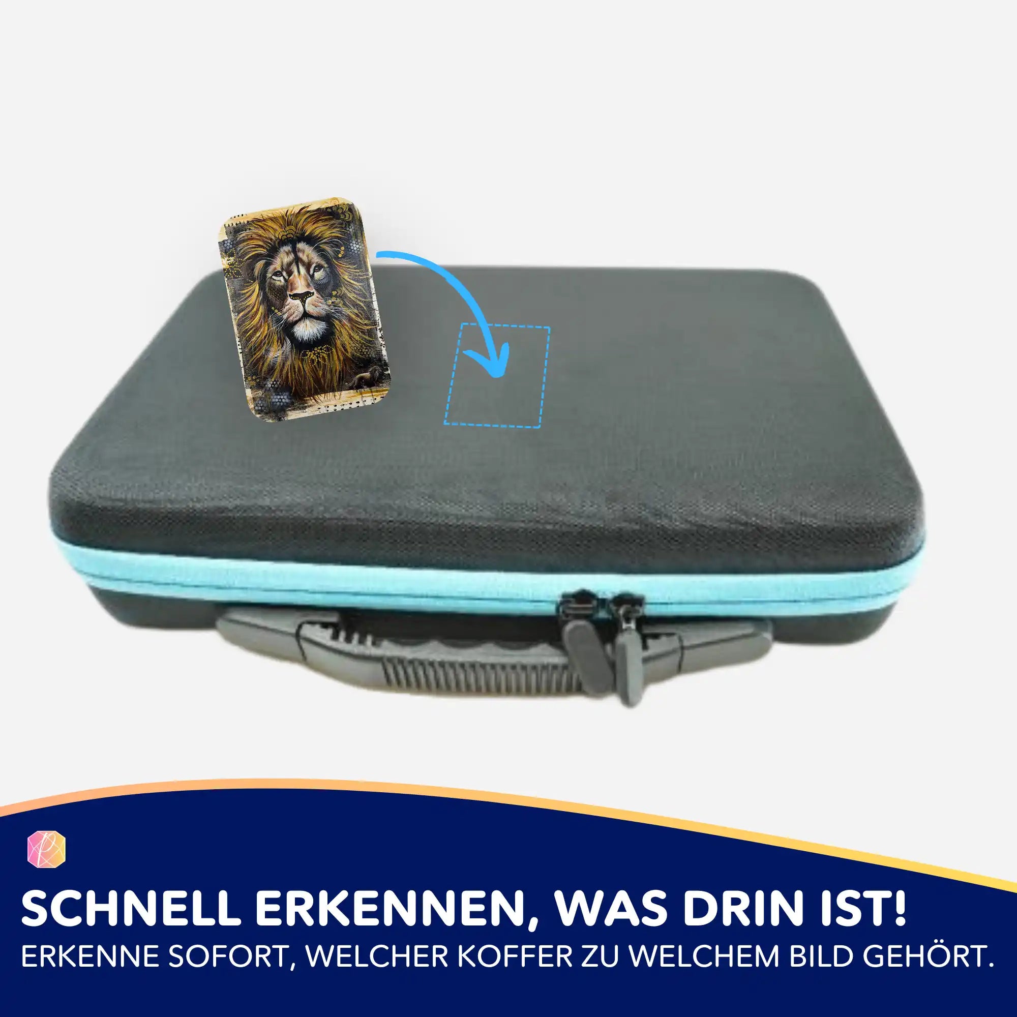 Picmondoo Löwen-Aufkleber zur Organisation von Diamond Painting Koffern und Zubehörsets