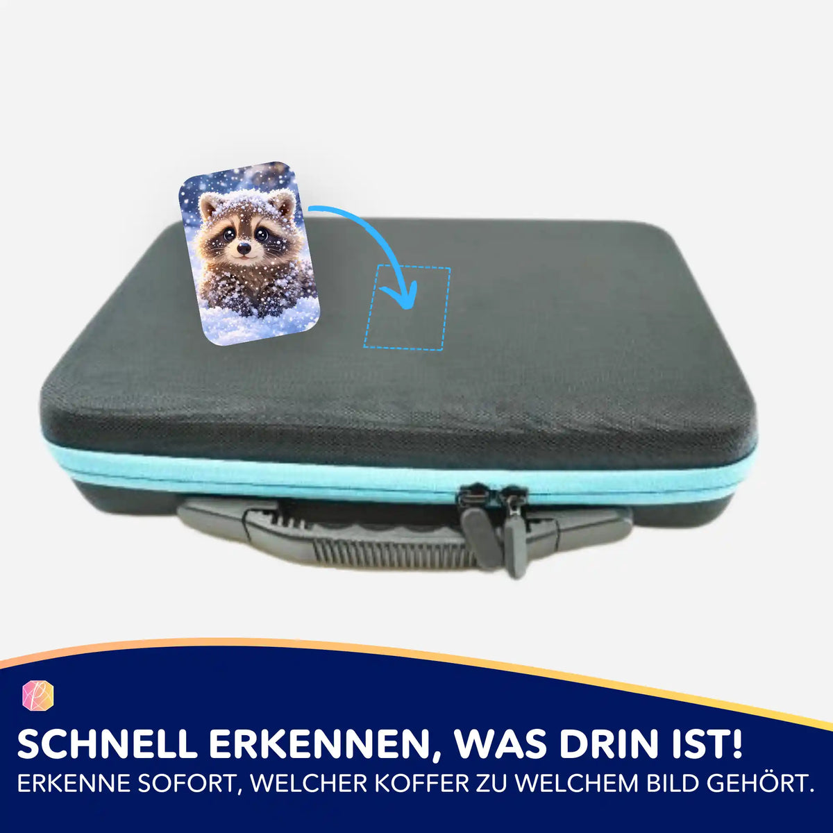Nivali Waschbär Aufkleber zur Organisation von Diamond Painting Zubehör und Koffern zur übersichtlichen Aufbewahrung