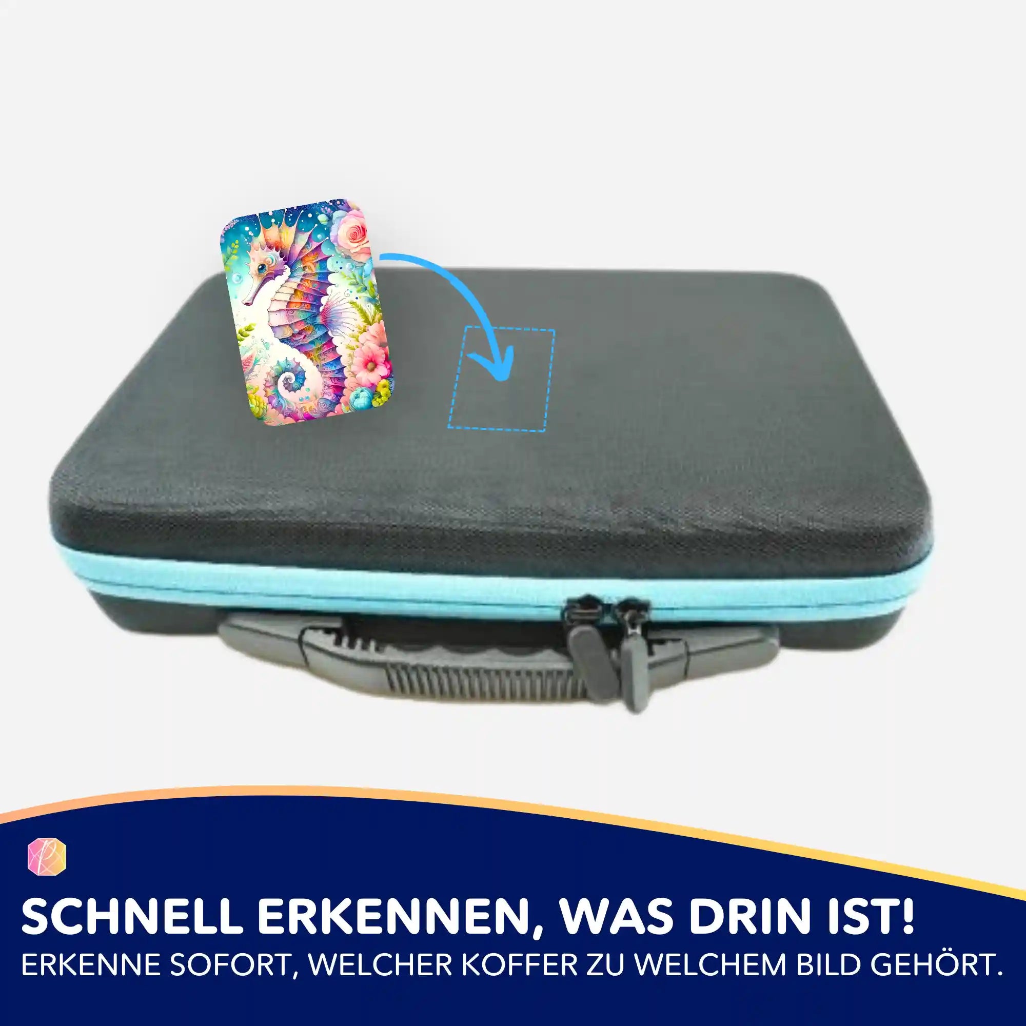 Aufkleber 5er-Set - Seepferdchen Blütentraum