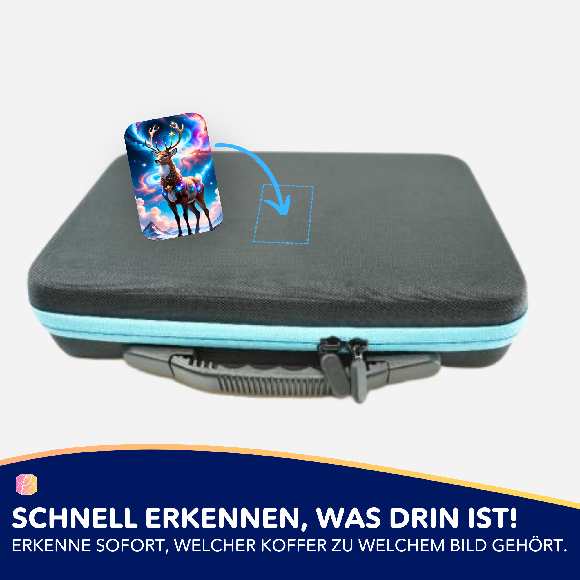 Aufkleber 5er-Set - Rentier im Abendzauber