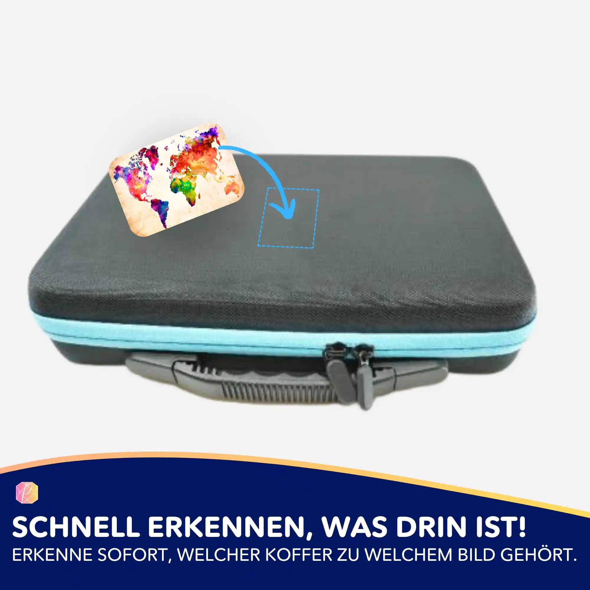 Aufkleber 5er-Set - Bunte Weltkarte