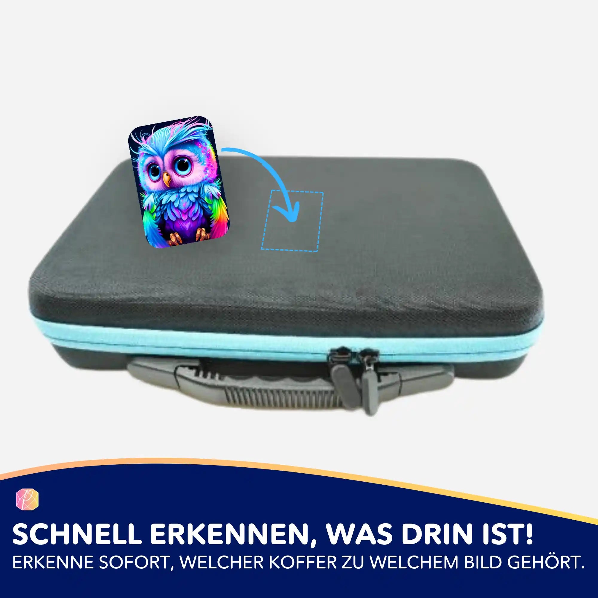Aufkleber 5er-Set - Kleine bunte Eule im Rausch der Farben