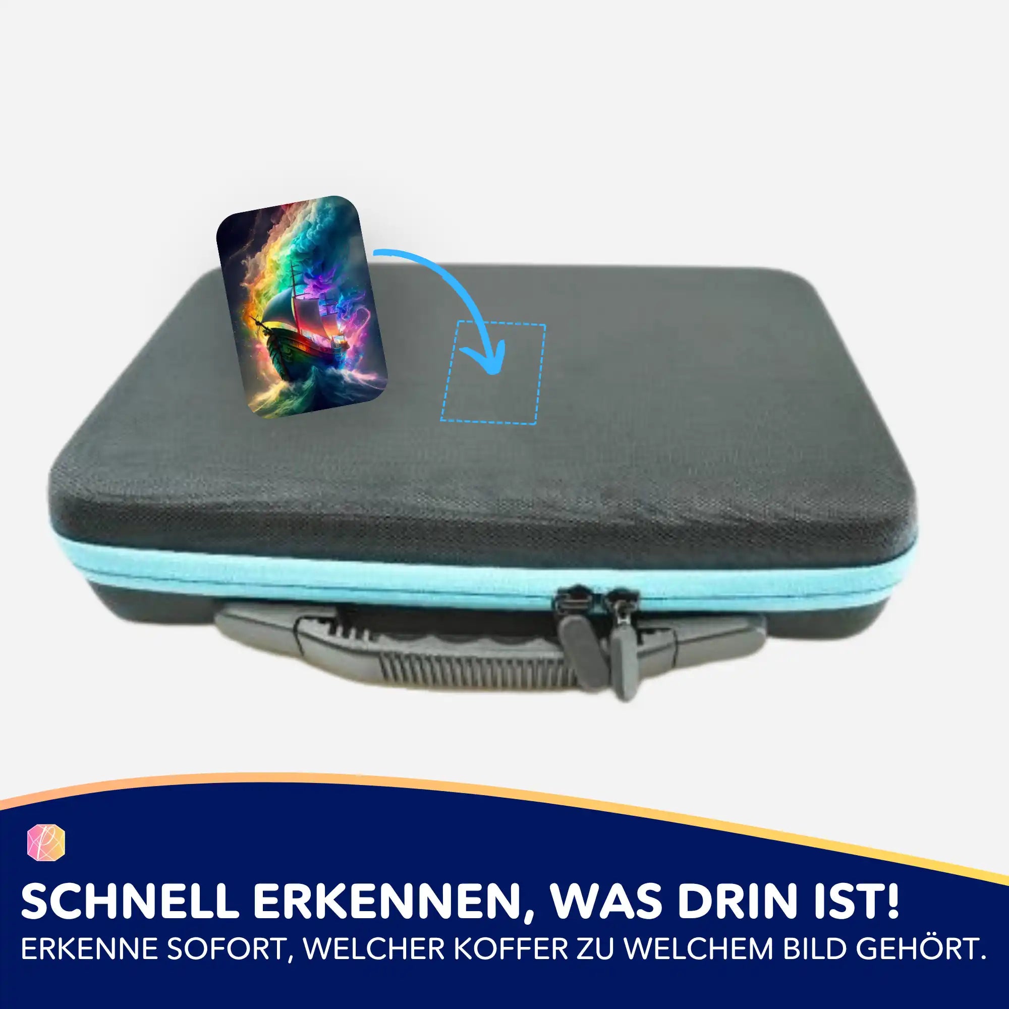 Aufkleber 5er-Set - Schiff im bunten Meer