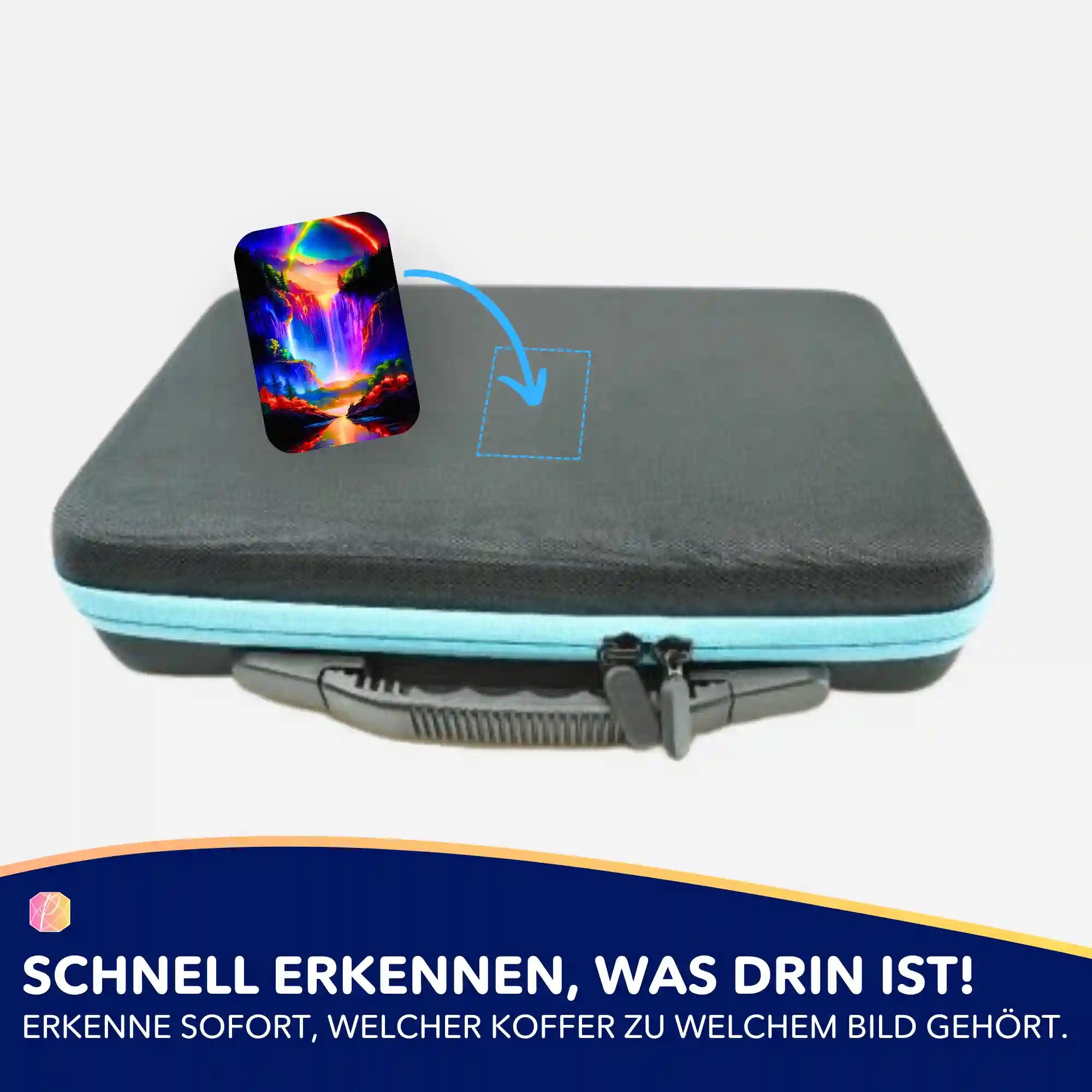 Aufkleber 5er-Set - Nachtleuchten am Wasserfall
