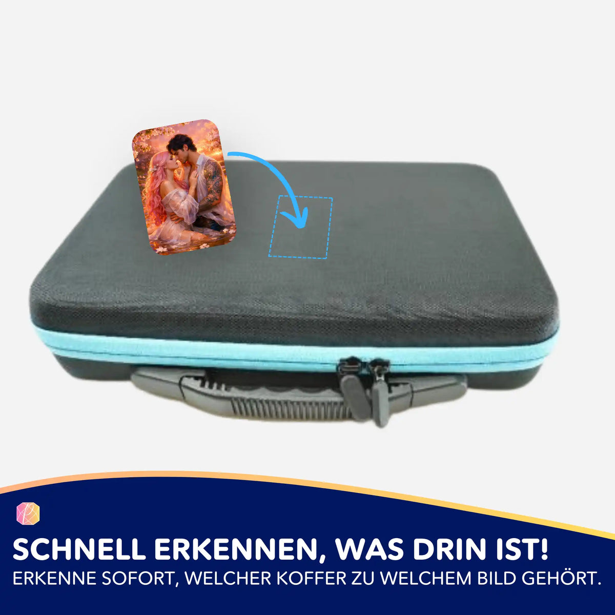 Picmondoo Aufkleber Set zur Organisation von Diamond Painting Koffern mit romantischem Motiv