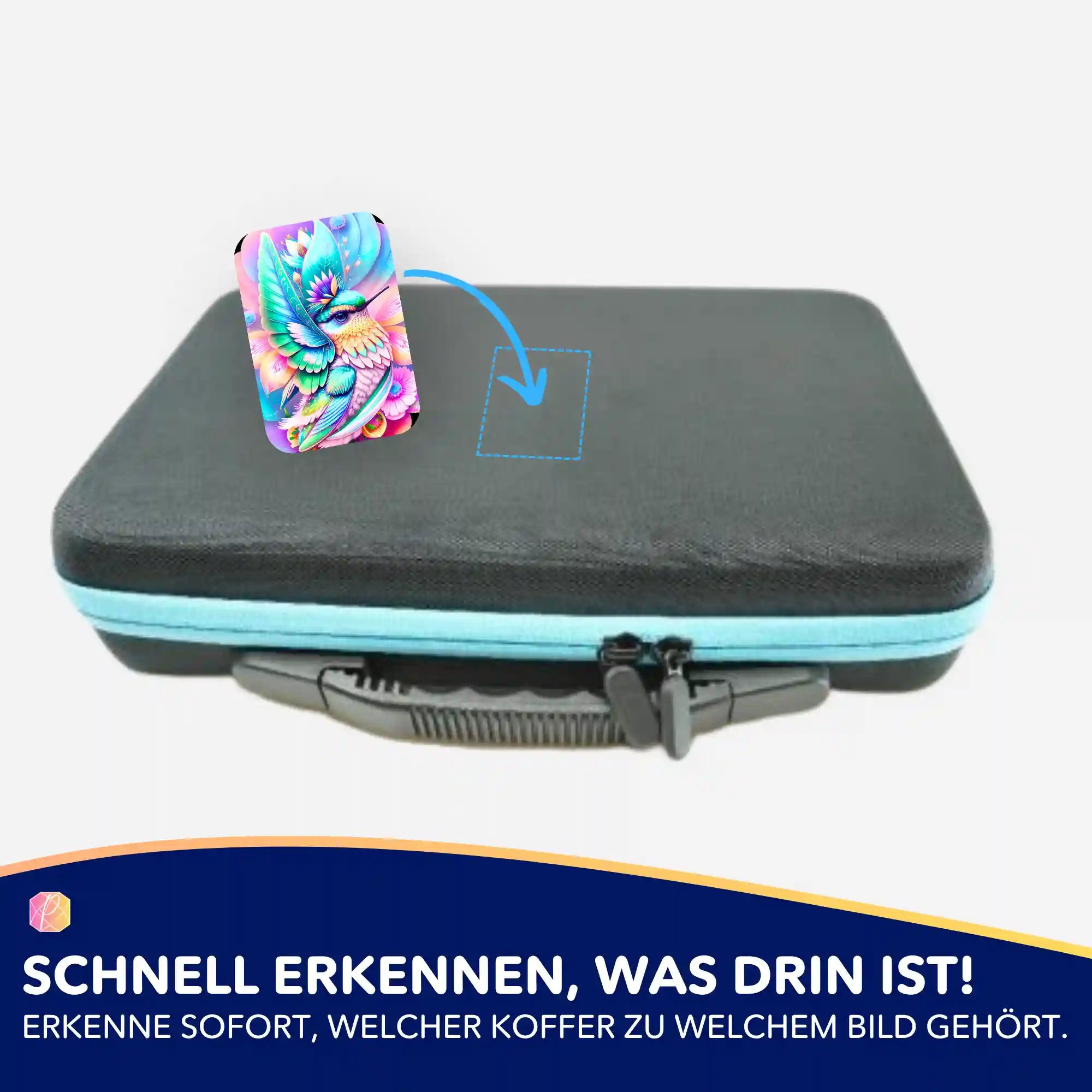 Aufkleber 5er-Set - Kolibri im Blütenkelch