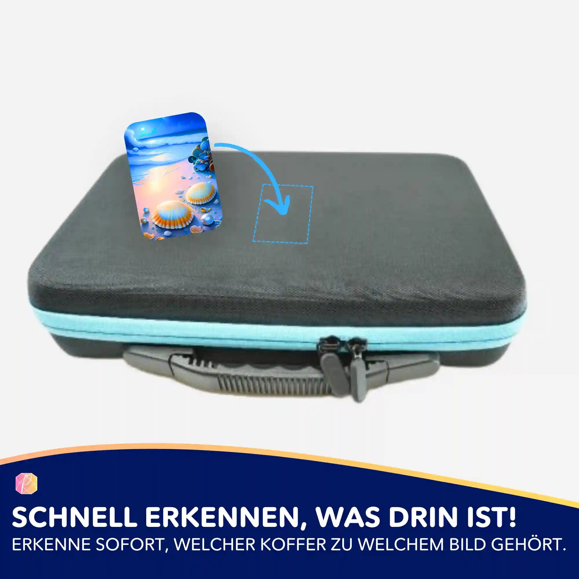 Aufkleber 5er-Set - Strand im Nachtglanz