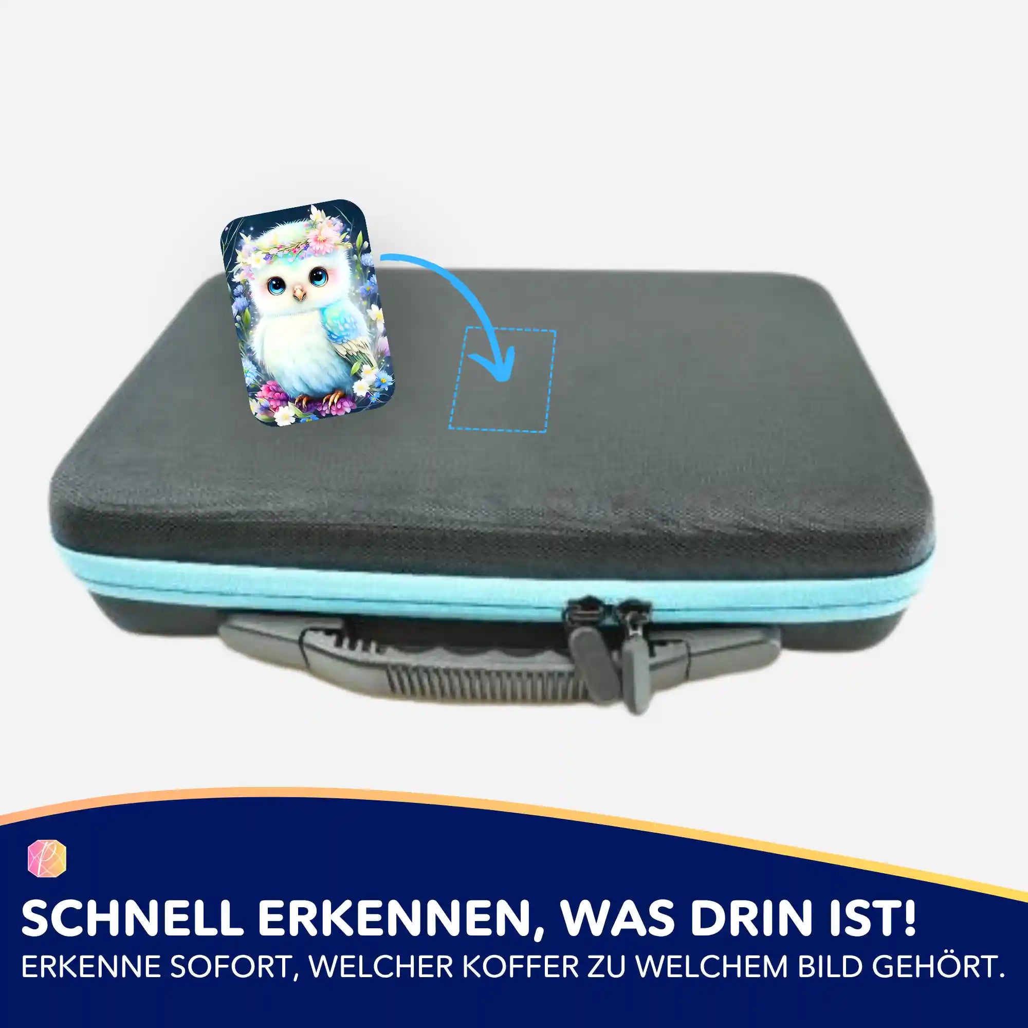 Aufkleber 5er-Set - Eule im Blumenmeer