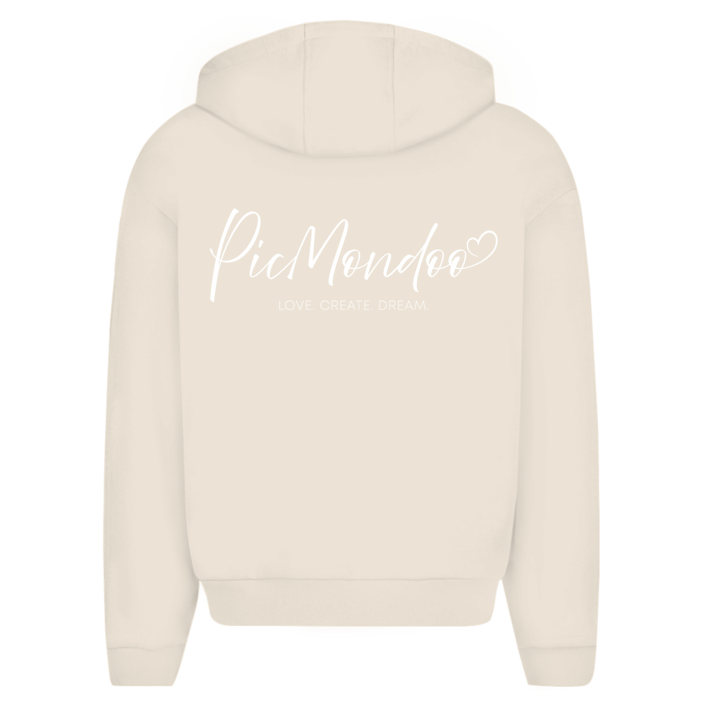 Herren Oversize Zipper Hoodie Picmondoo logo