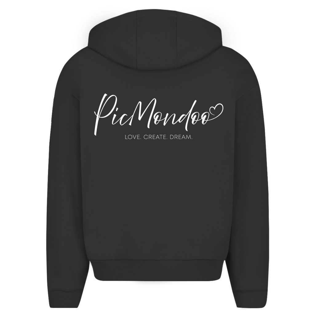 Herren Oversize Zipper Hoodie Picmondoo logo