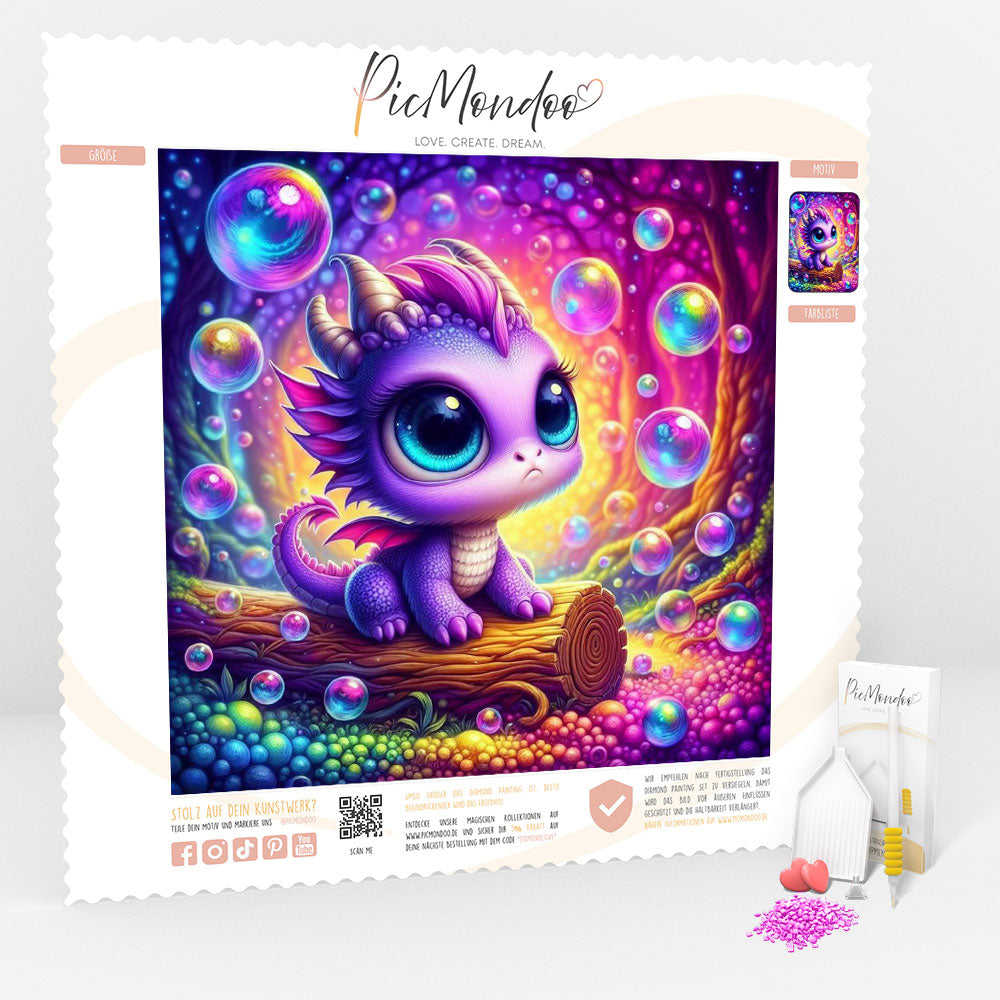 Diamond Painting Multi Special - Little bubble dragon "Limited Edition"