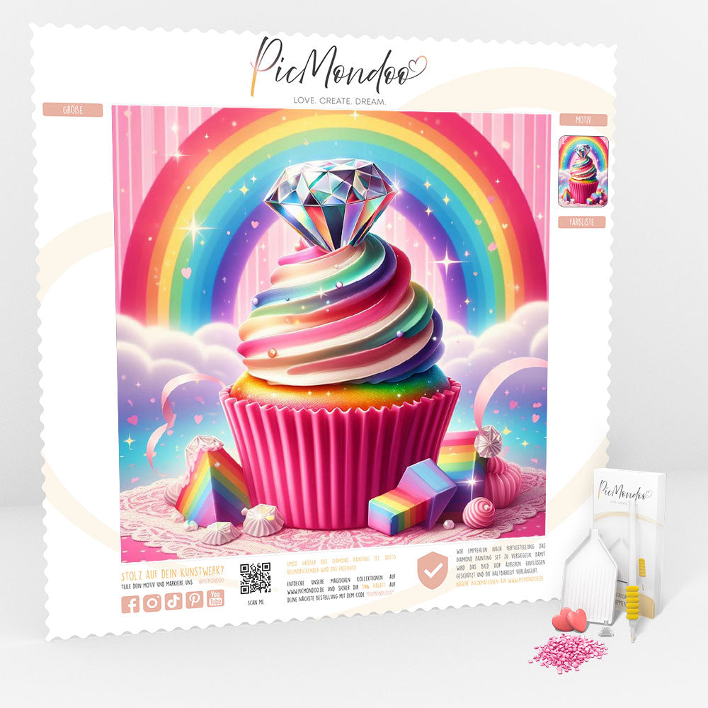 Diamond Painting Multi Special - Colorful Diamond Cupcake "Limited Edition"