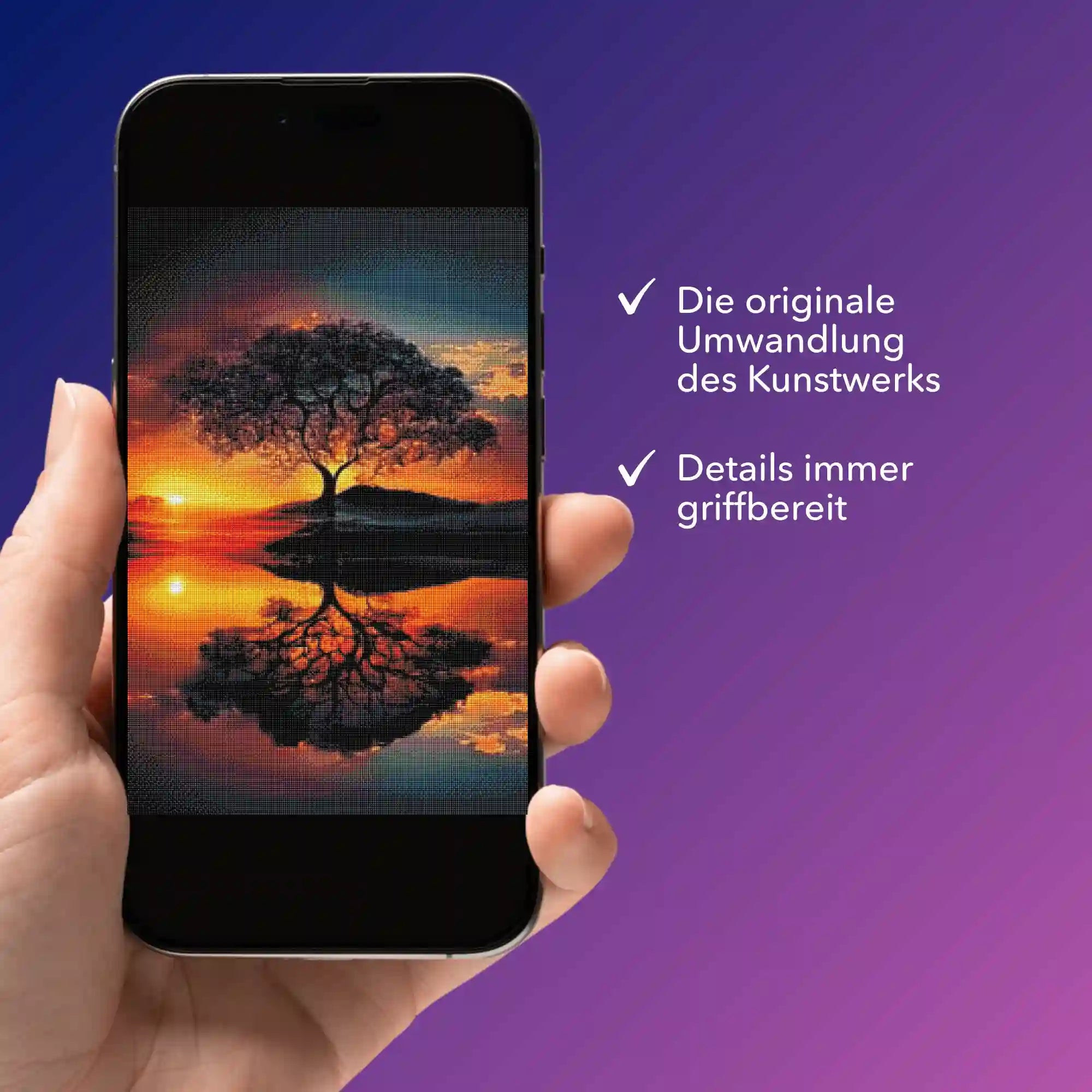 Digitale Bildmappe - Baum im Sonnenuntergang