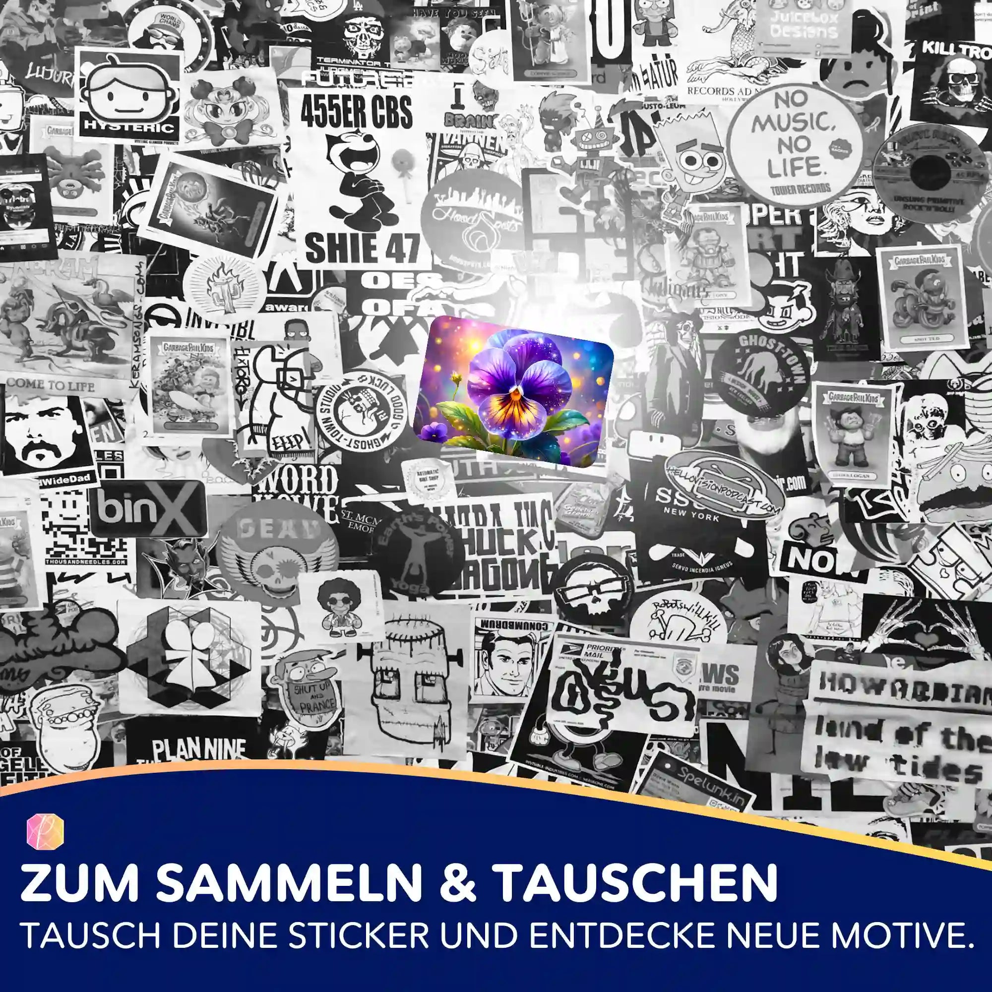 Aufkleber 5er-Set - Sternenveilchen