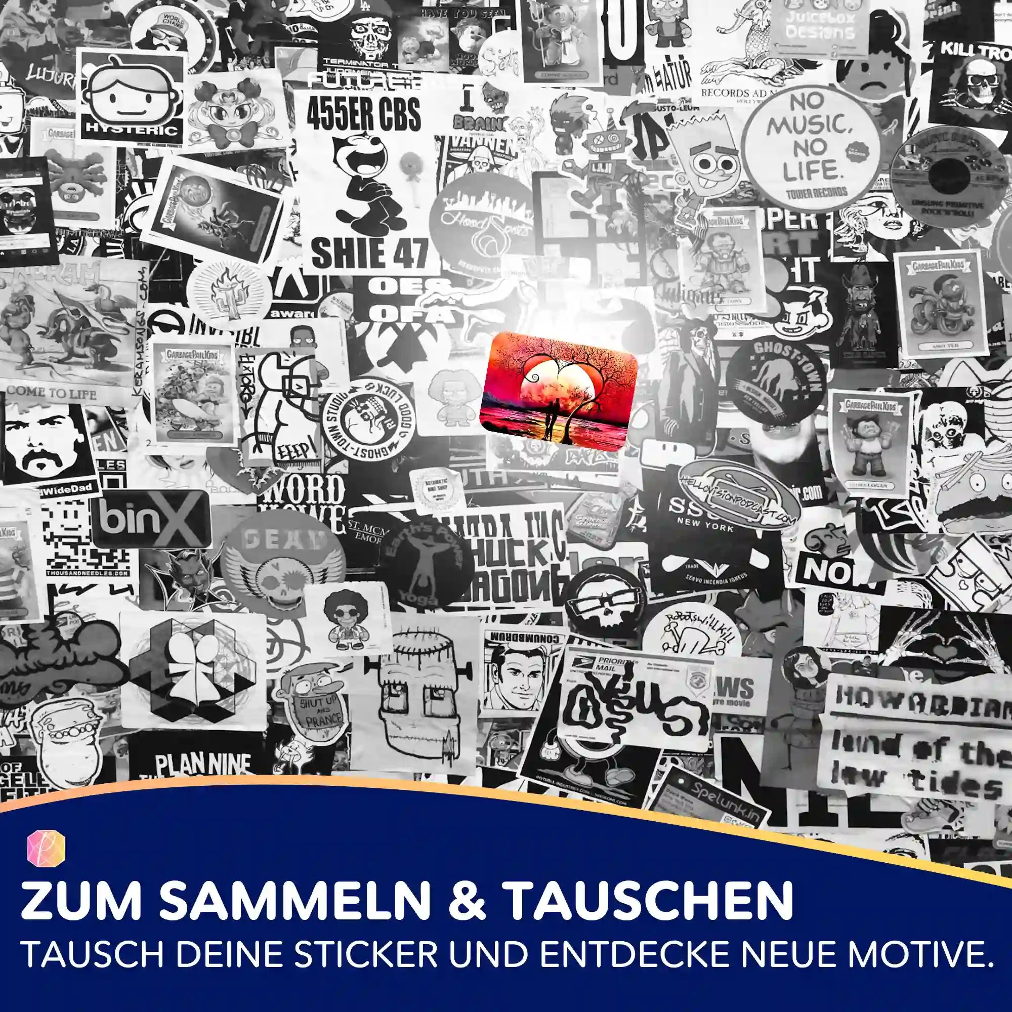Aufkleber 5er-Set - Baum der Liebe