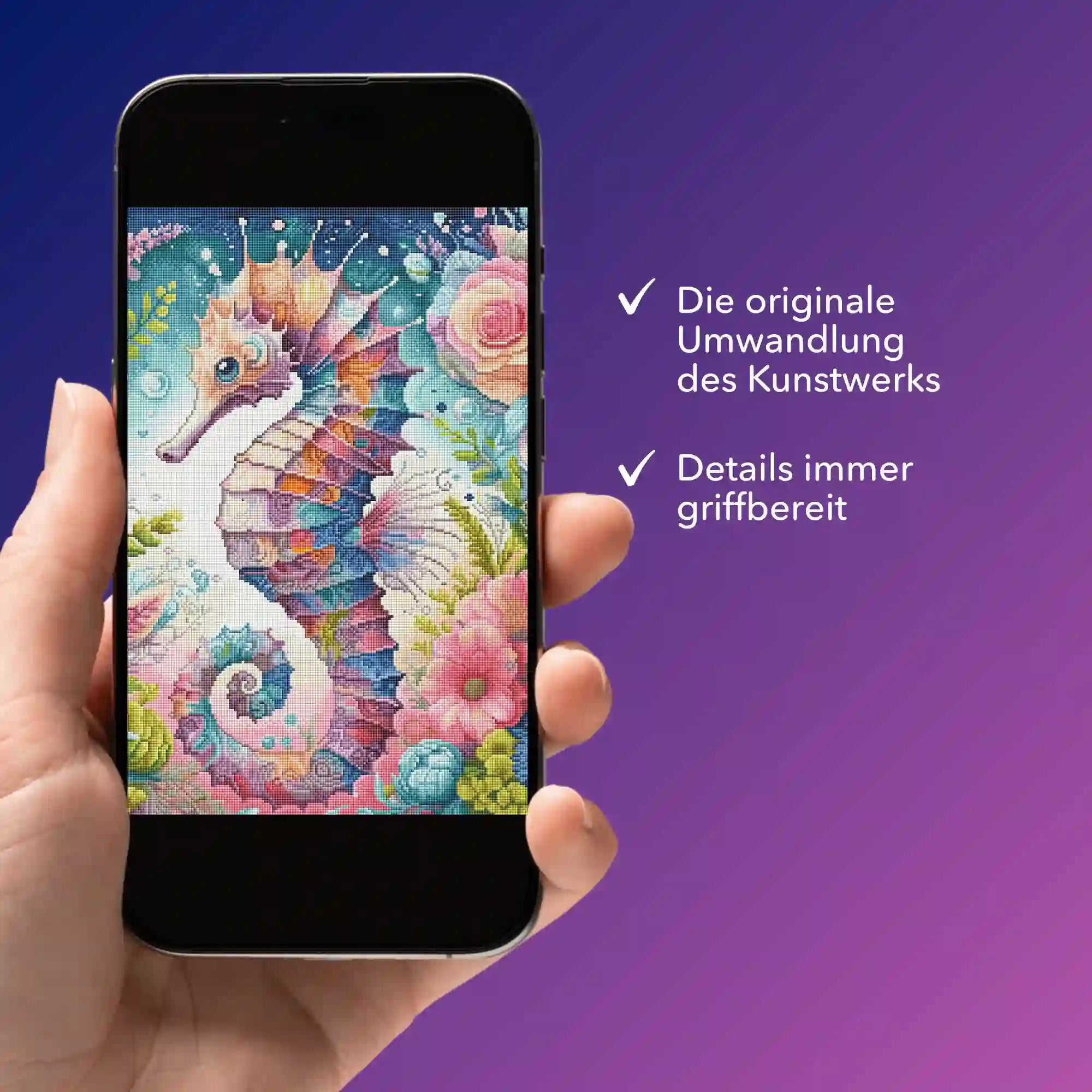 Digitale Bildmappe - Seepferdchen Blütentraum