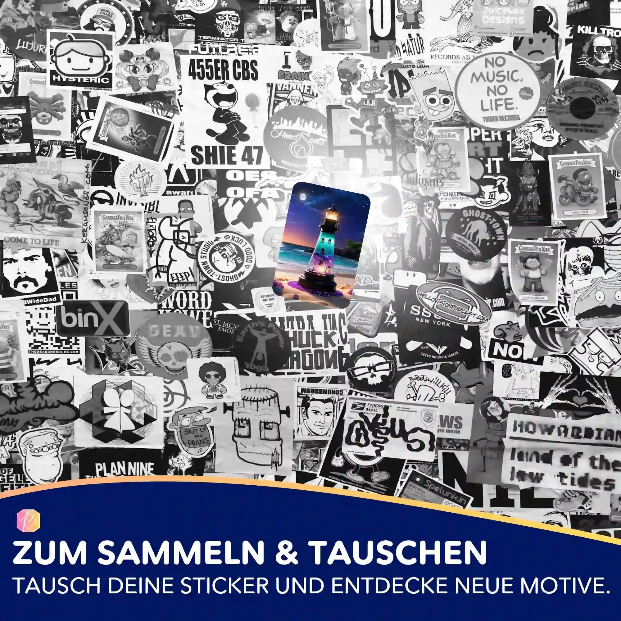 Aufkleber 5er-Set - Leuchtturm der Träume