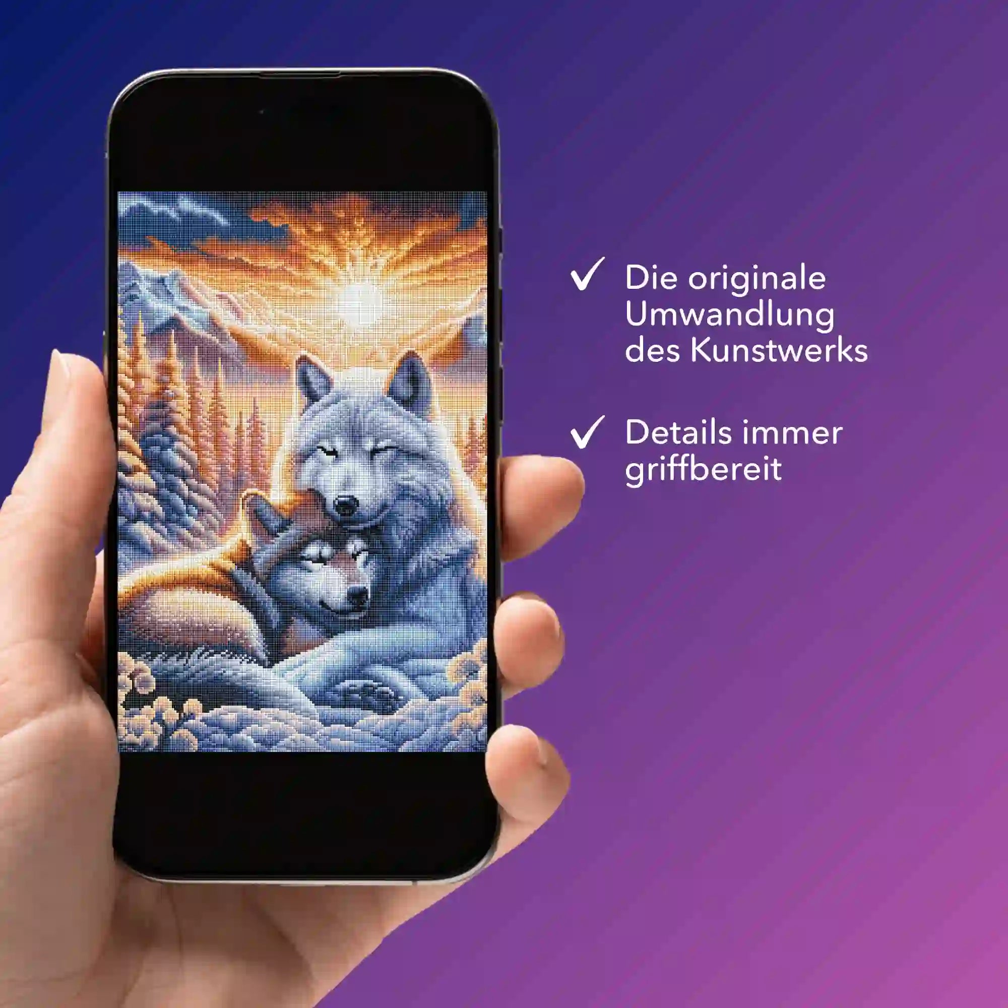 Digitale Bildmappe - Wolfliebe im Sonnenaufgang