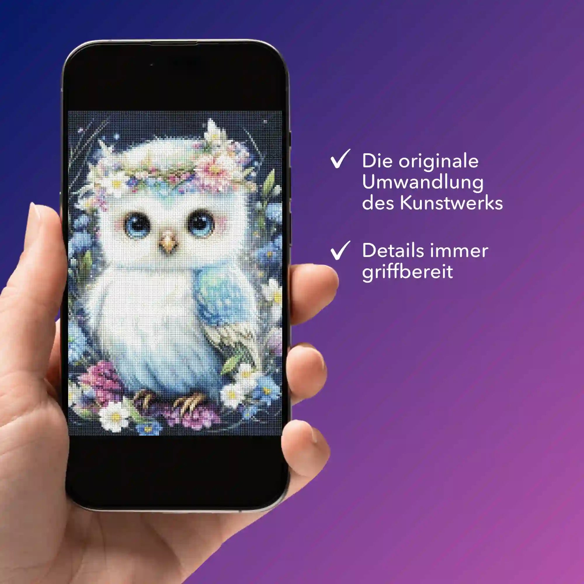 Digitale Bildmappe - Eule im Blumenmeer