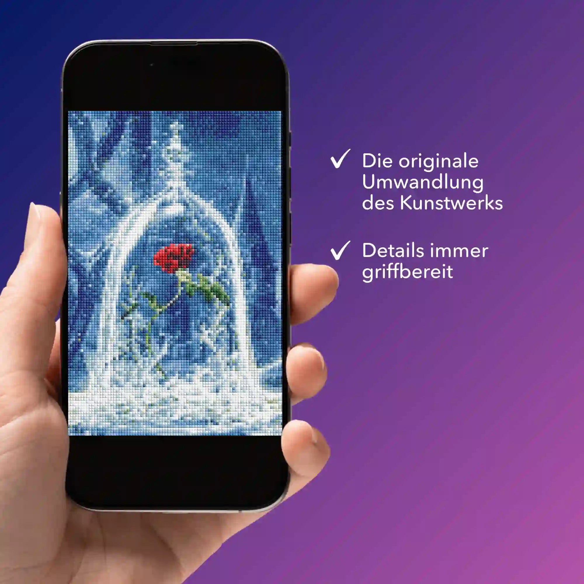 Digitale Bildmappe - Rose im Wunderglas