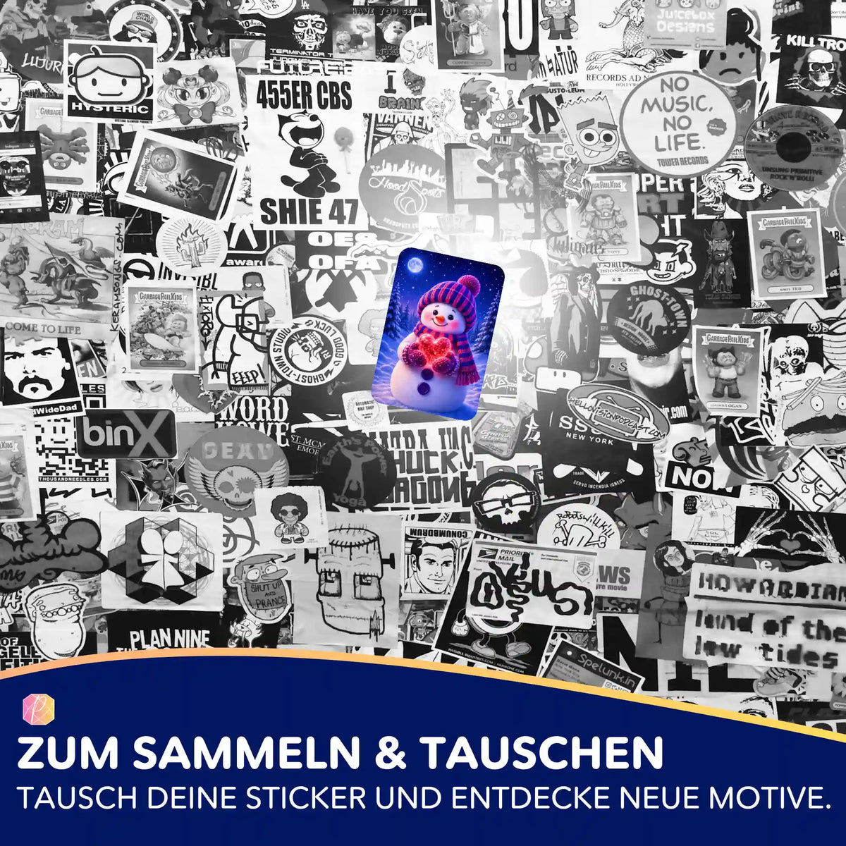 Buntes Winterherz-Sticker-Set für Diamond Painting Fans zur Organisation von Zubehör und zum Sammeln