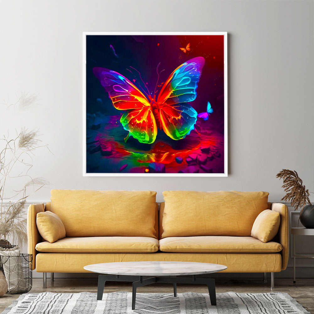 Diamond Painting AB Special Wandgestaltung Leuchtender Schmetterling