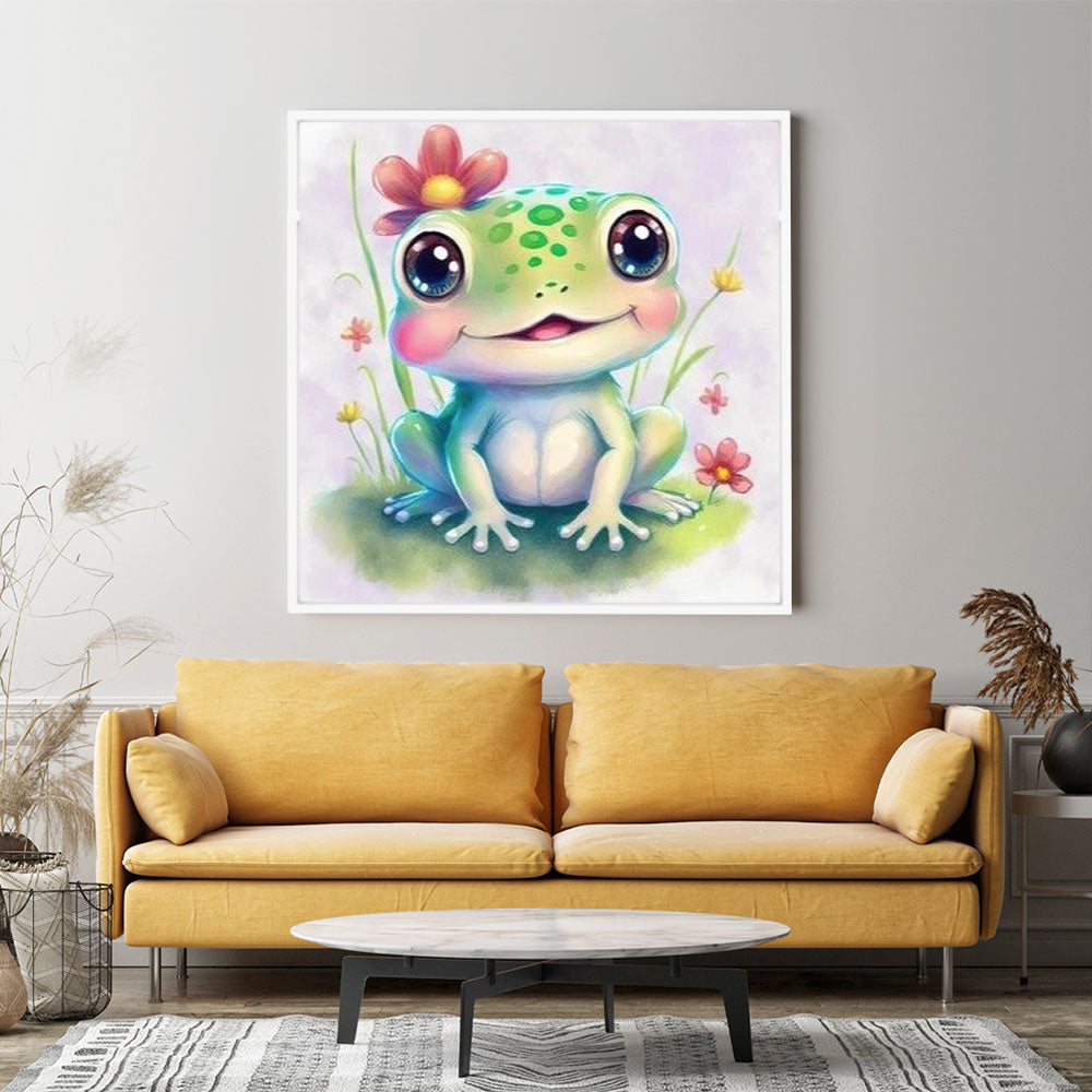 GRATIS Diamond Painting Wandgestaltung Glücksfrosch