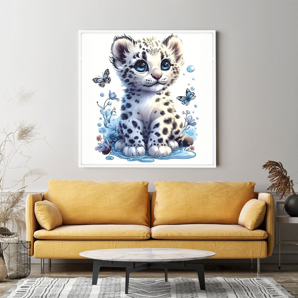 GRATIS Diamond Painting Wandgestaltung Leo Leopard